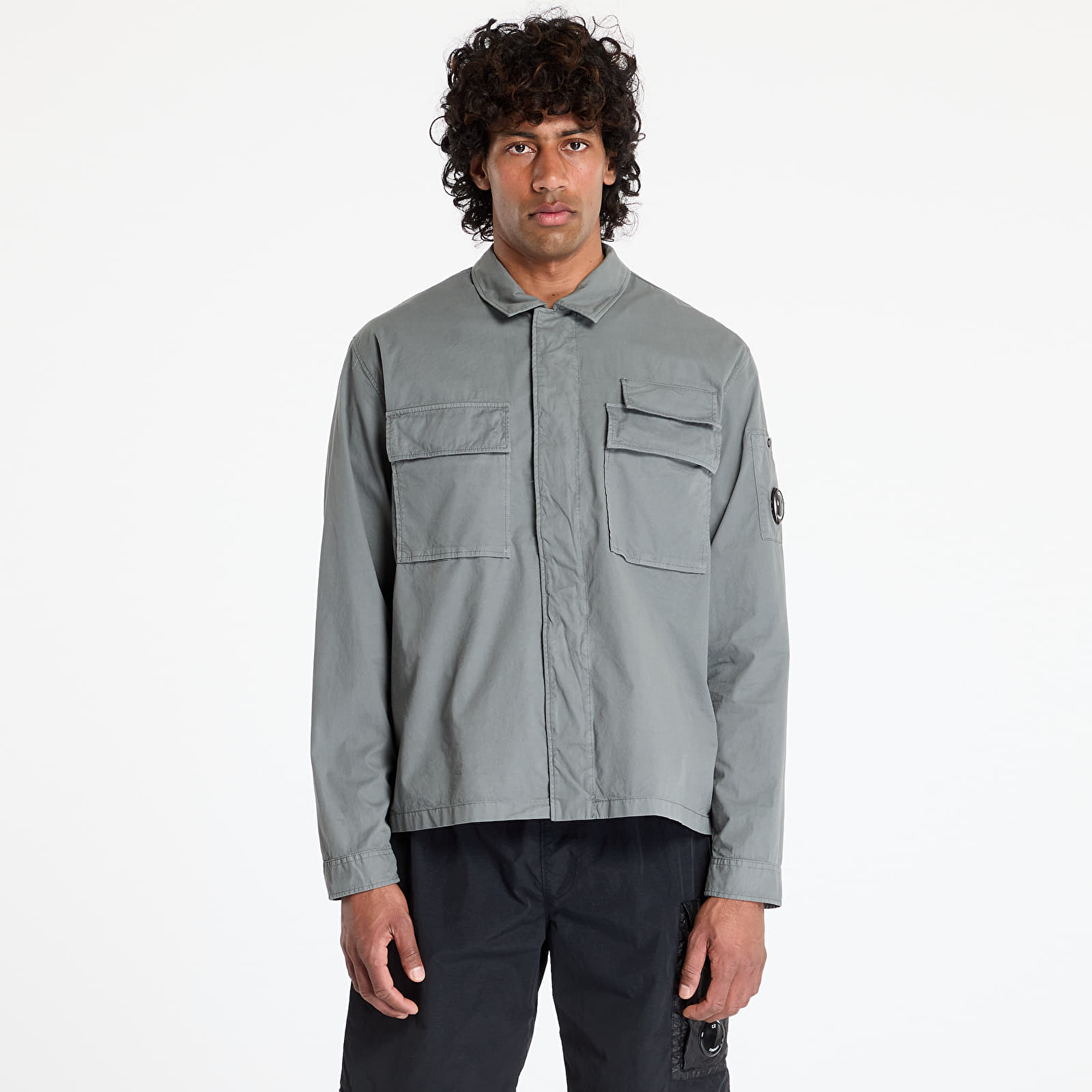 Overshirt C.P. Company Organic Gabardine Utility Lens Shirt Smoked Pearl