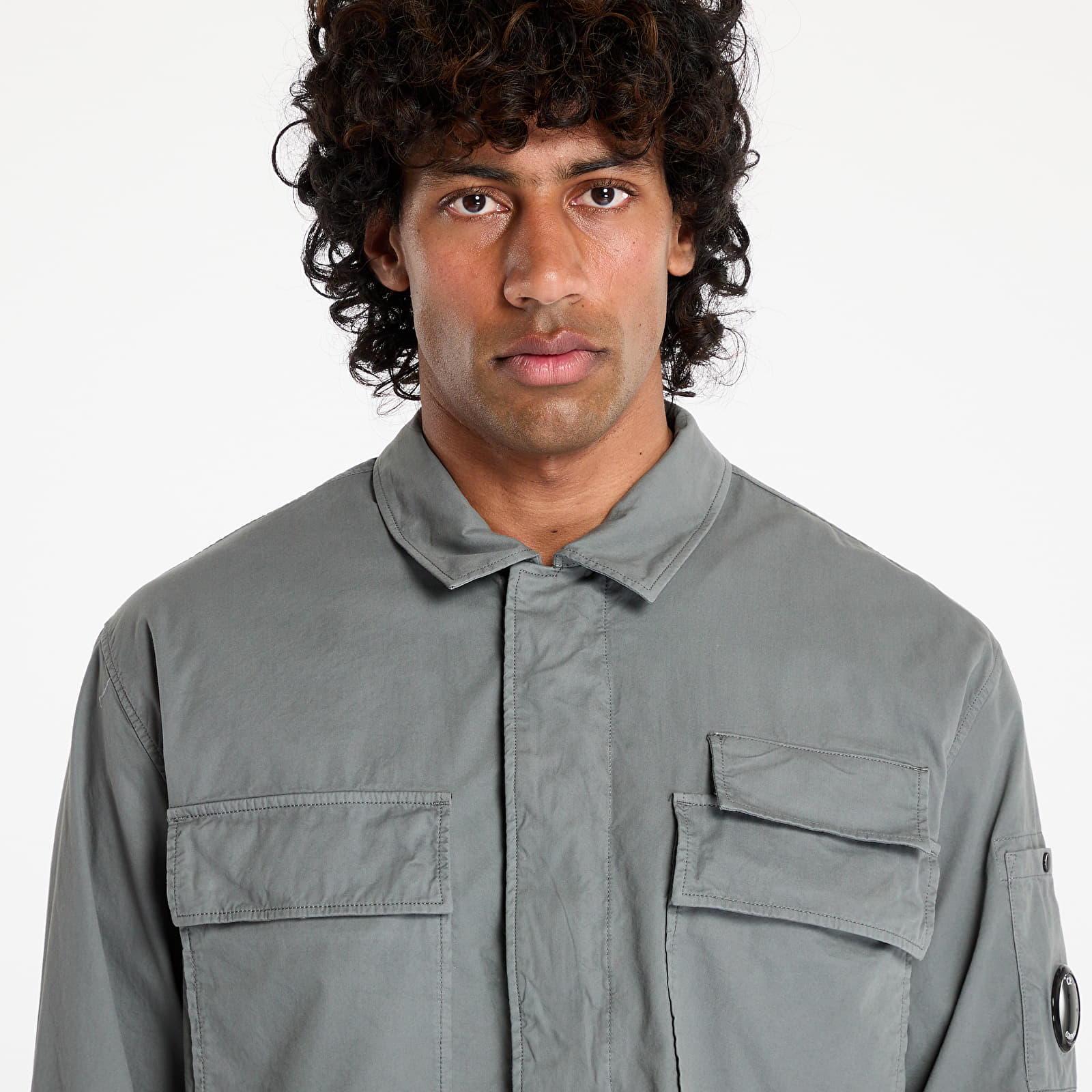 Overshirt C.P. Company Organic Gabardine Utility Lens Shirt Smoked Pearl