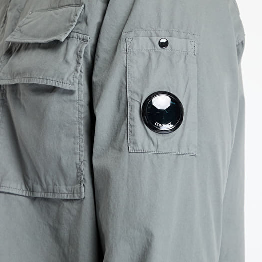 C.P. Company Organic Gabardine Utility Lens Shirt Smoked Pearl
