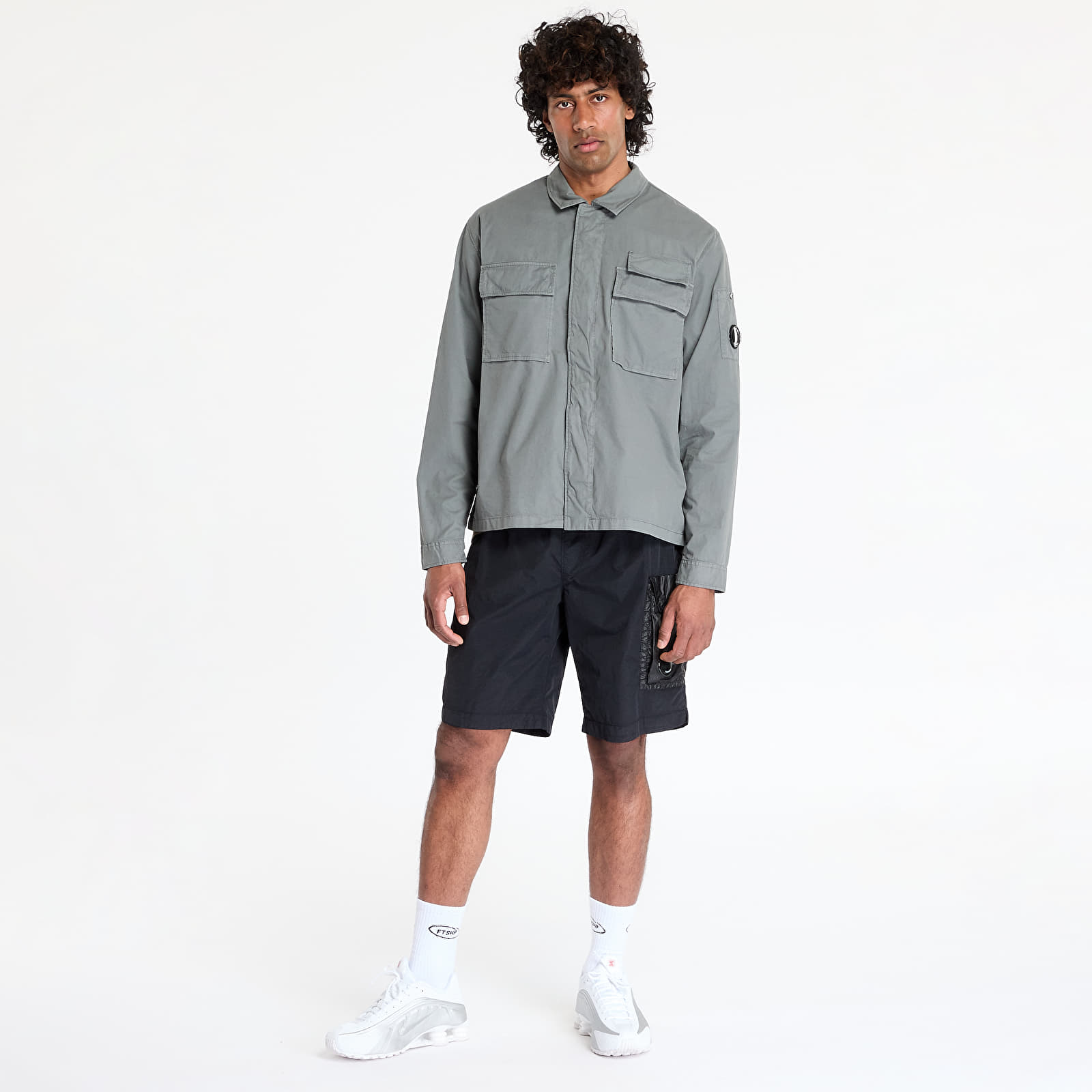 Overshirt C.P. Company Organic Gabardine Utility Lens Shirt Smoked Pearl