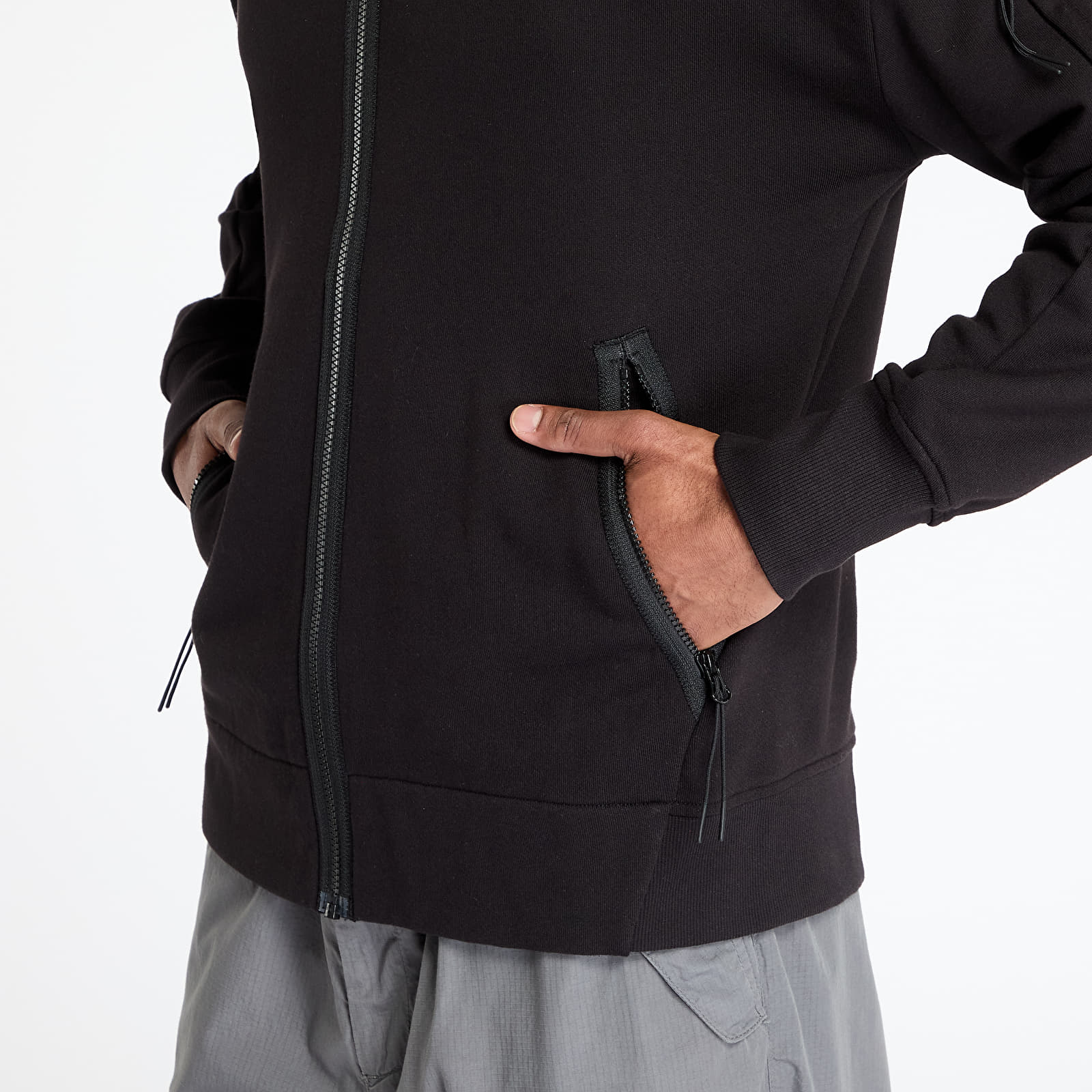 Hoodies en truien C.P. Company Diagonal Raised Fleece Full Zip Hooded Sweatshirt Black