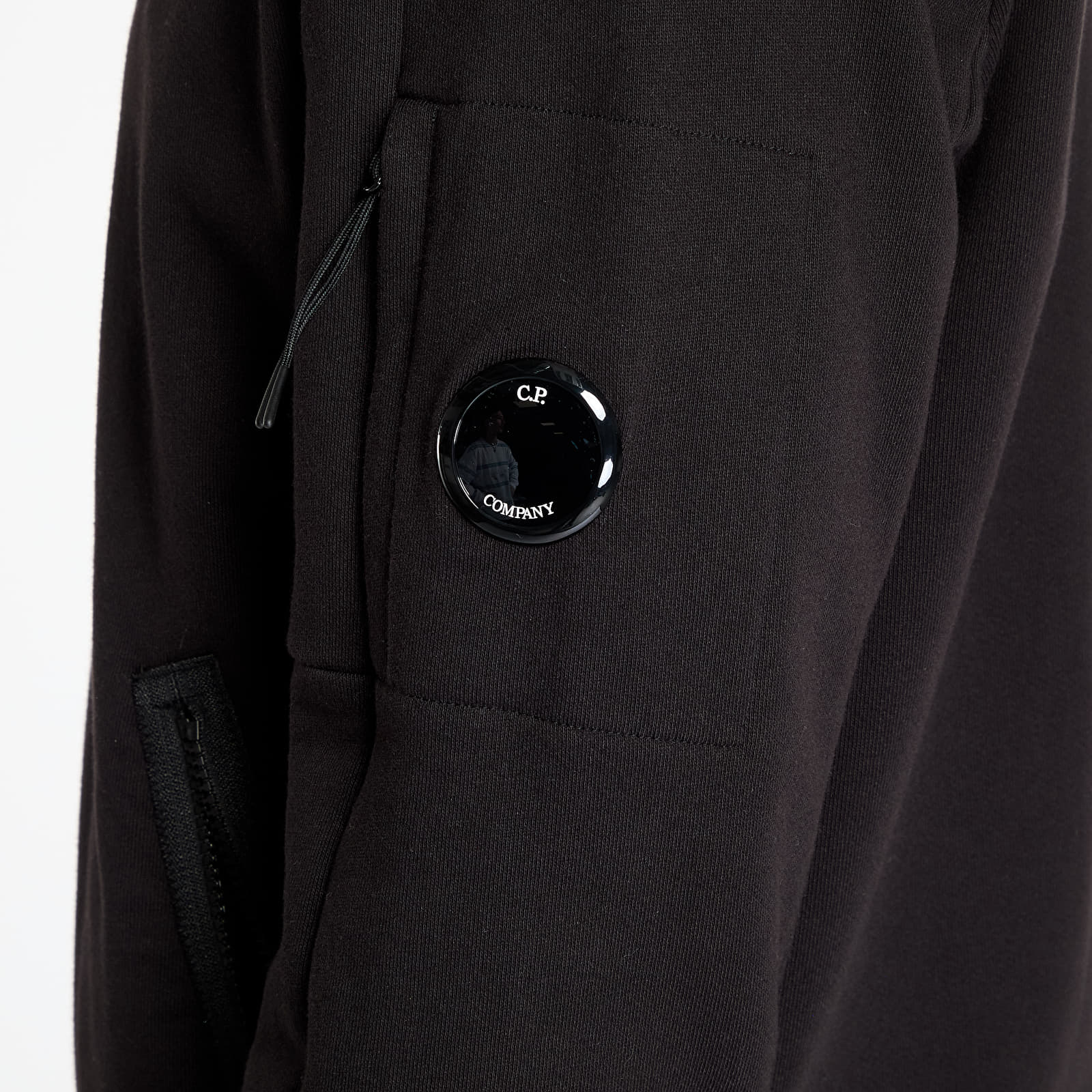 Hoodies en truien C.P. Company Diagonal Raised Fleece Full Zip Hooded Sweatshirt Black