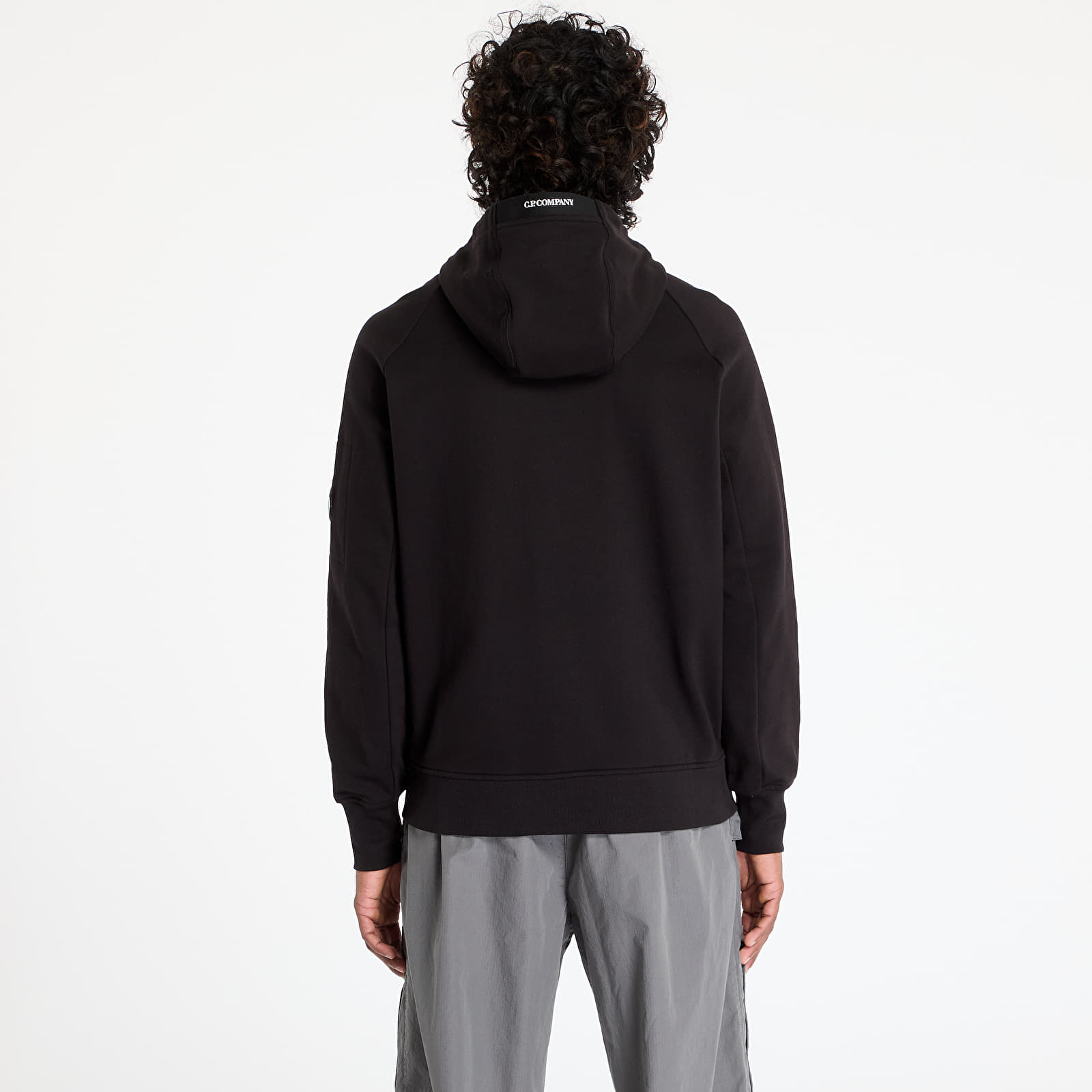 Hoodies en truien C.P. Company Diagonal Raised Fleece Full Zip Hooded Sweatshirt Black