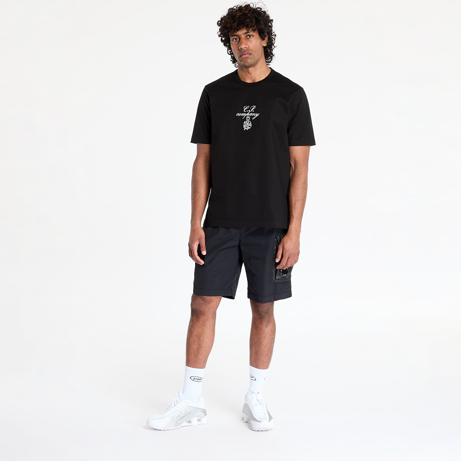 T-Shirts C.P. Company 30/2 Mercerized Jersey Twisted Embroidery T-Shirt Black