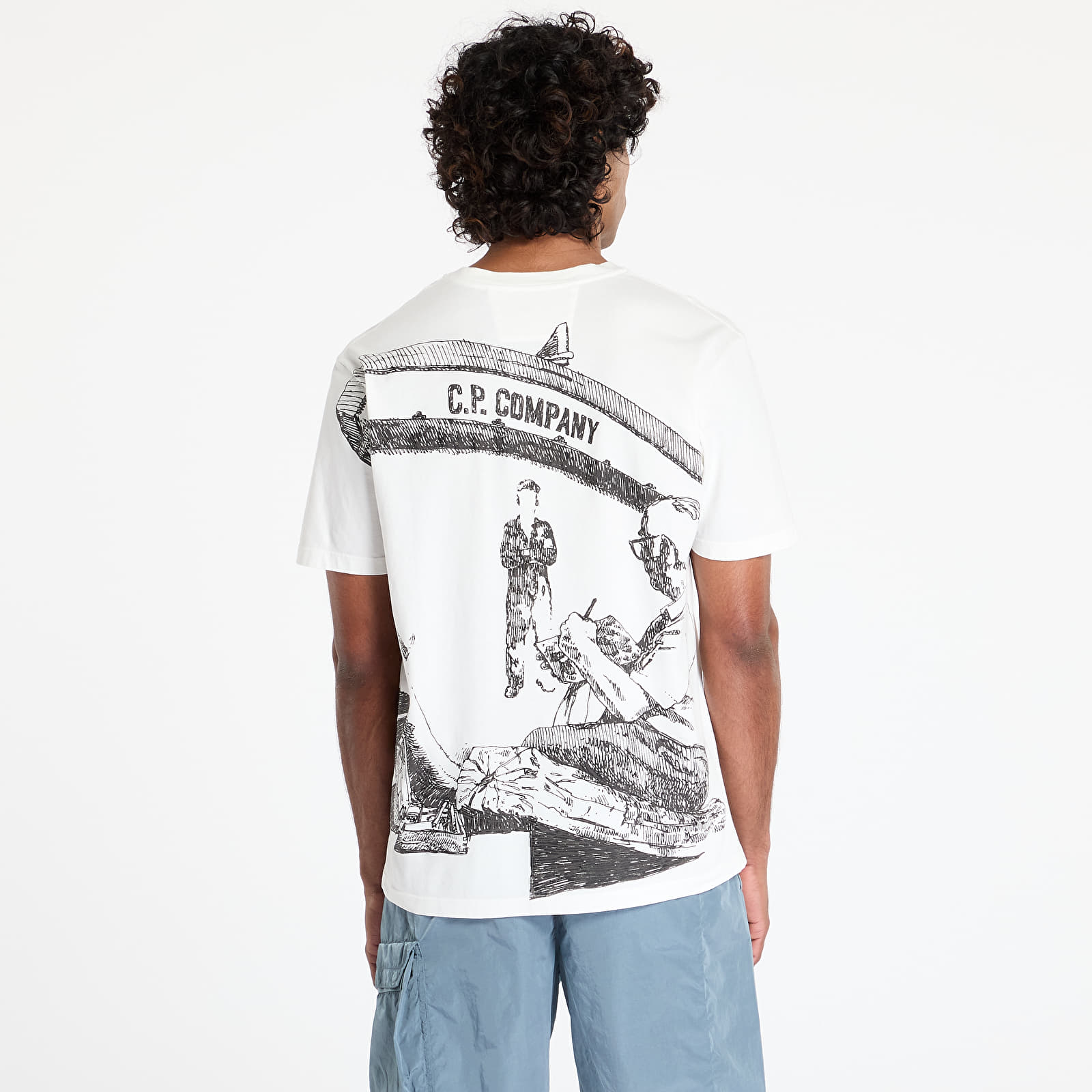 T-Shirts C.P. Company Graphic-Print T-Shirt Gauze White