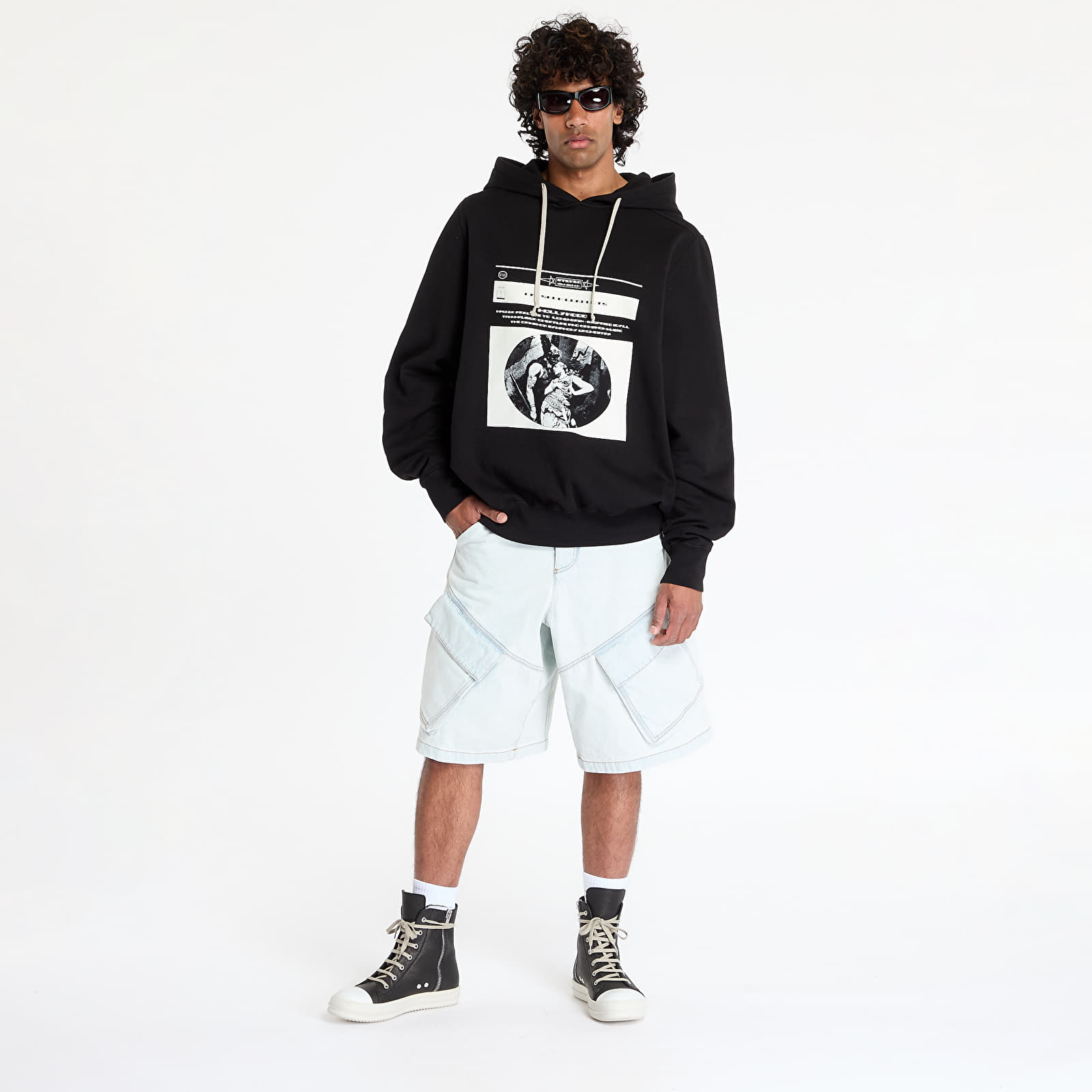 Hoodies e sweatshirts Rick Owens DRKSHDW Oversized Hoodie Black/ Milk