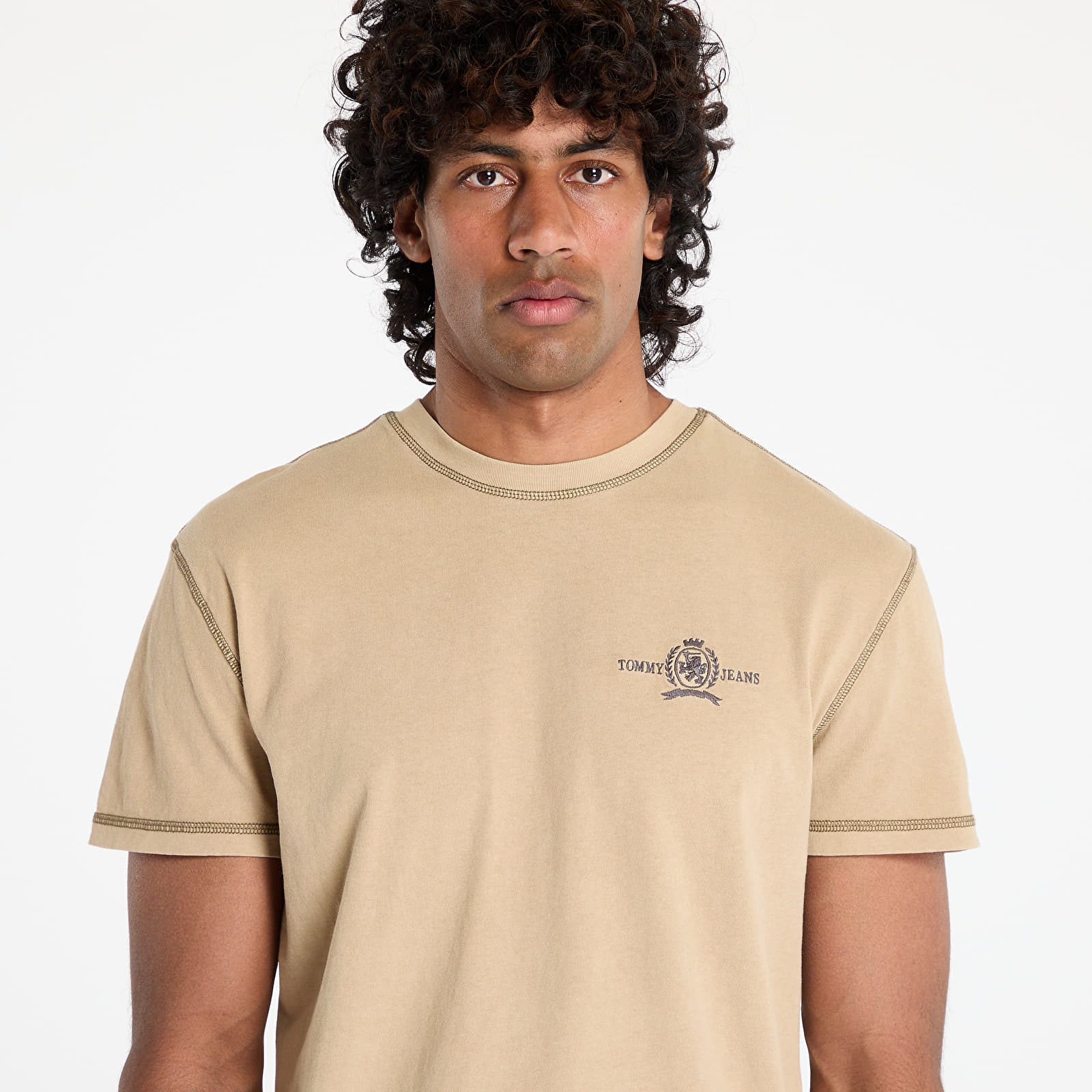 Pánske tričká Tommy Jeans Regular Small Tonal Tee Beige