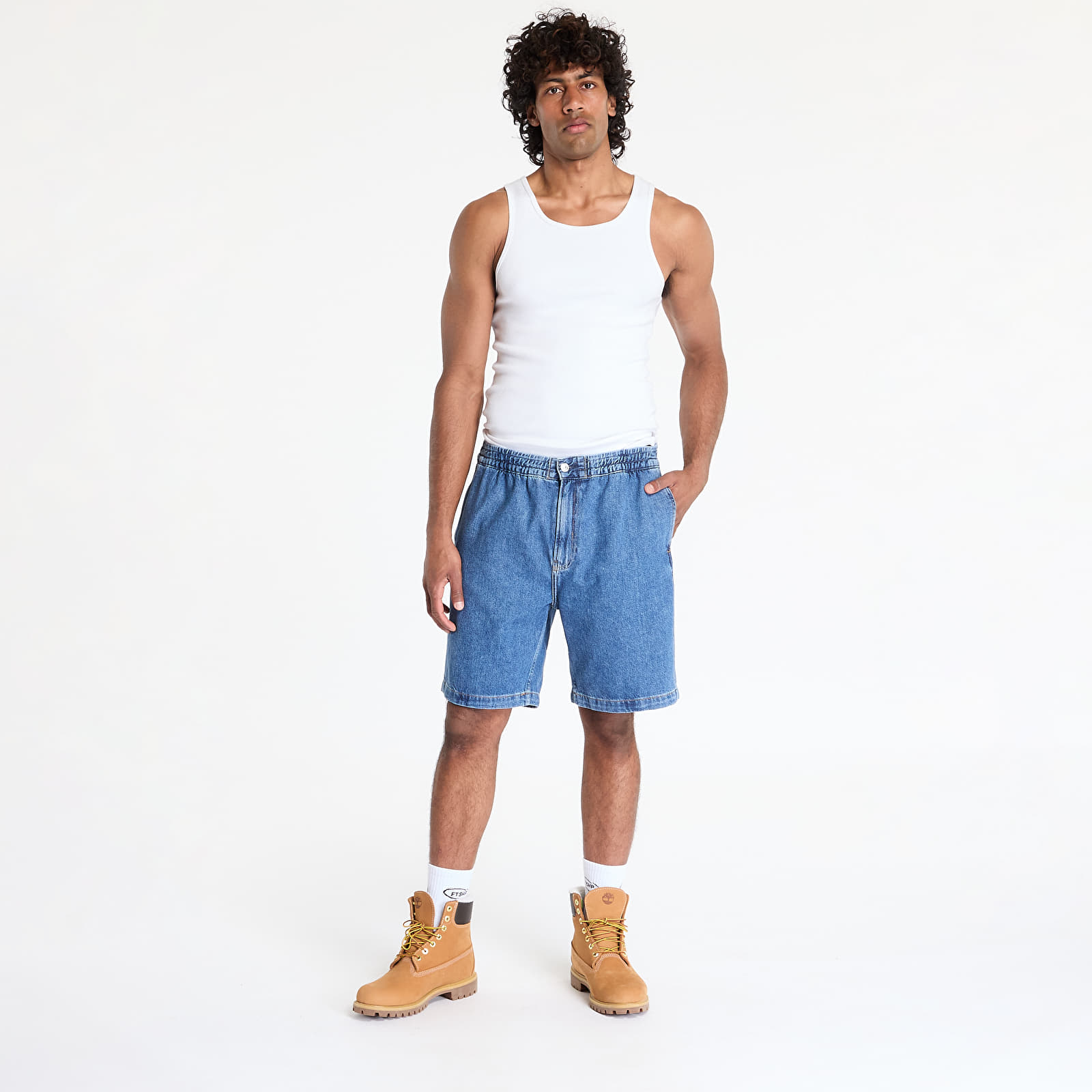 Férfi sortok Calvin Klein Jeans Pull On Relaxed Denim Shorts Denim