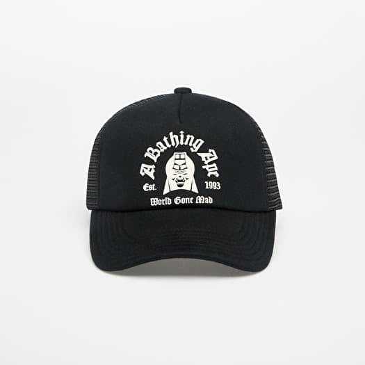 Cepure A BATHING APE Logo Cotton Panel Mesh Cap Black