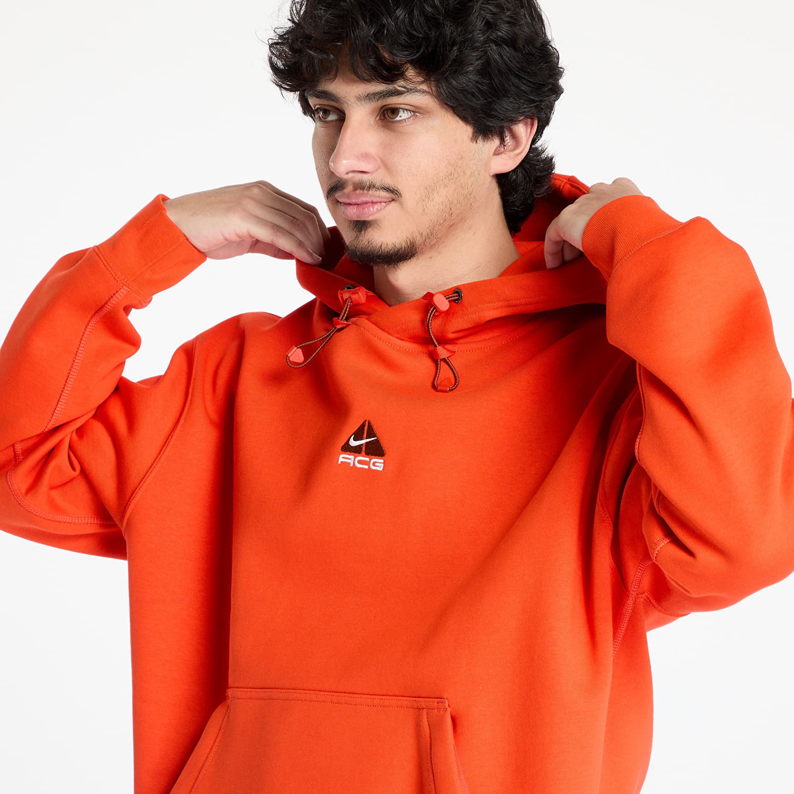 Bluzy Nike ACG Therma-FIT Fleece Pullover Hoodie Picante Red/ Cinnamon/ Summit White