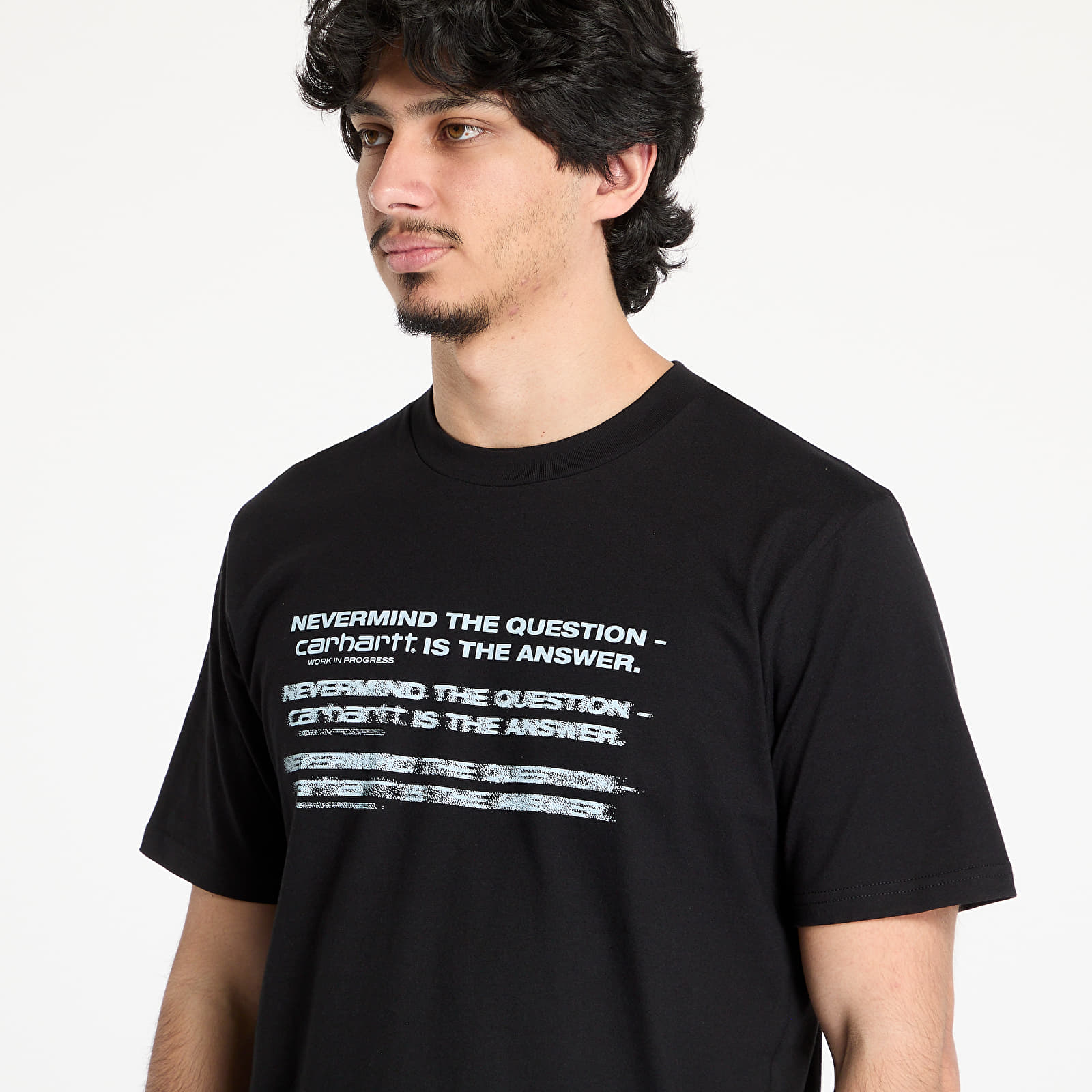 Pólók Carhartt WIP S/S Nevermind T-Shirt UNISEX Black/ White