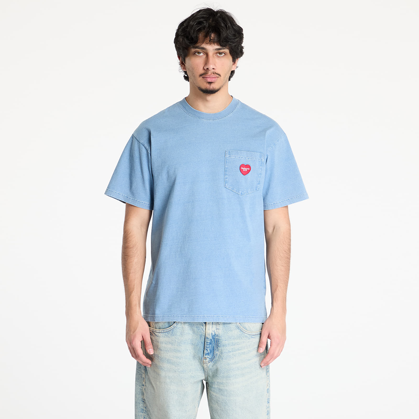 T-paidat Carhartt WIP S/S Ingo Pocket T-Shirt UNISEX Light Blue Garment Dyed