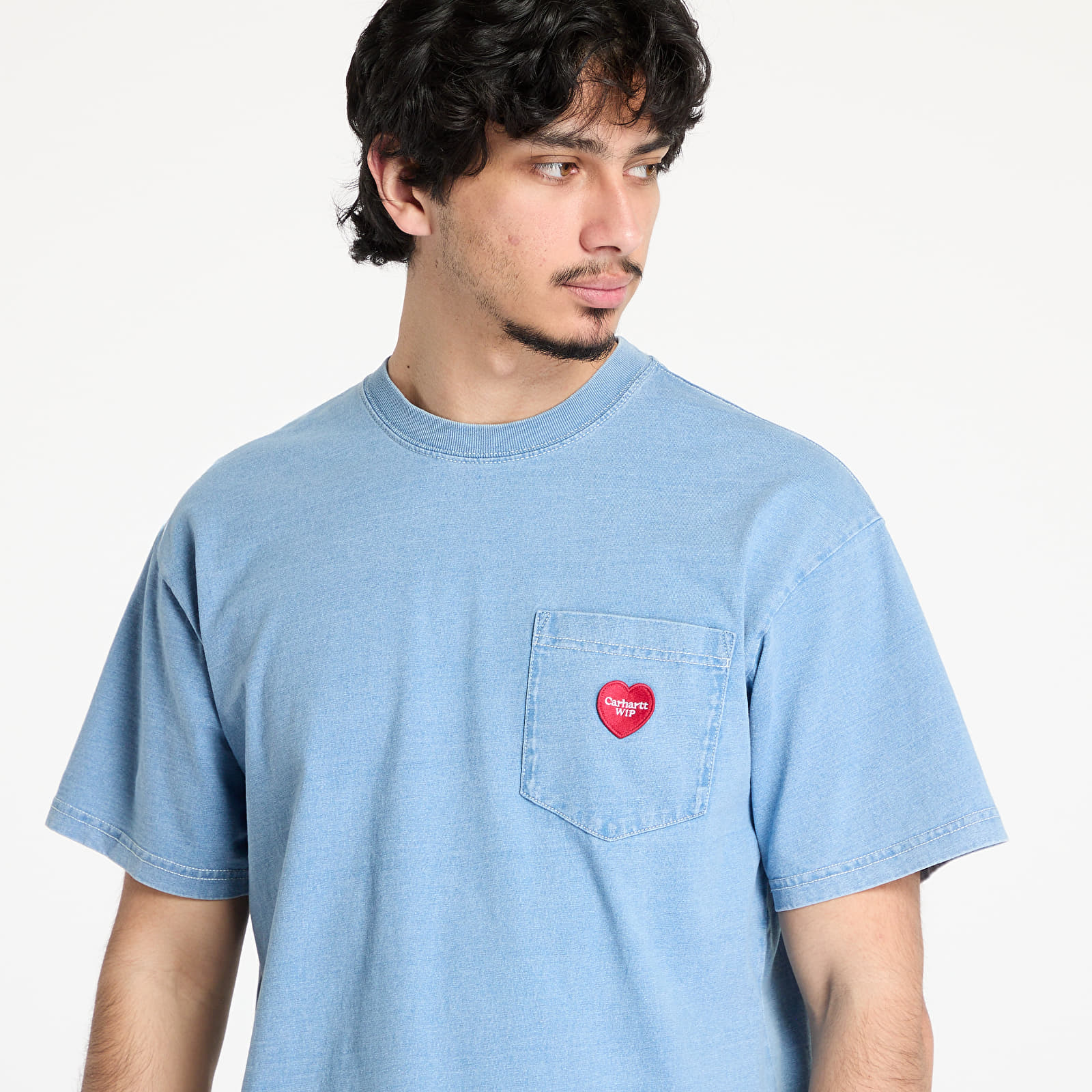 T-paidat Carhartt WIP S/S Ingo Pocket T-Shirt UNISEX Light Blue Garment Dyed
