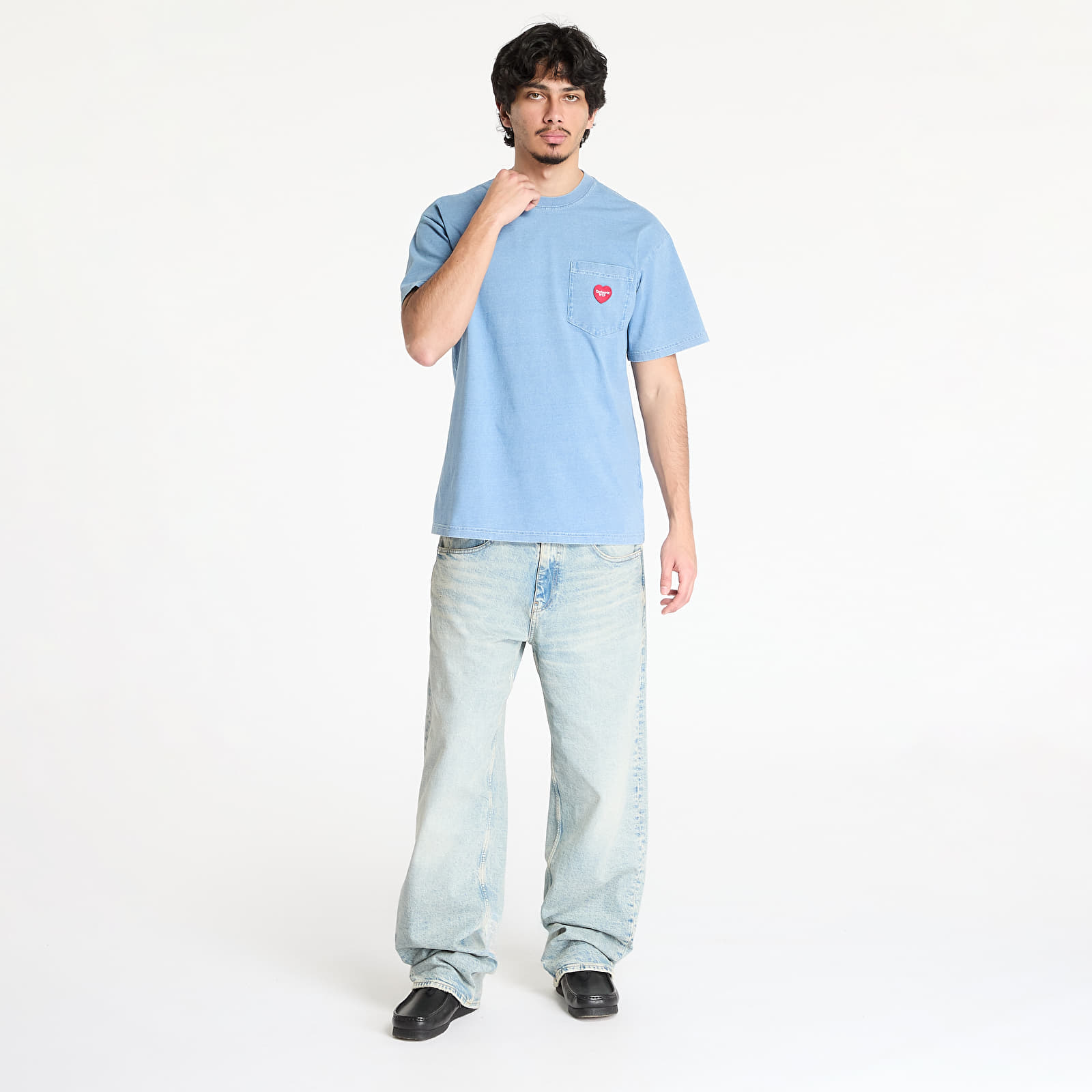 T-paidat Carhartt WIP S/S Ingo Pocket T-Shirt UNISEX Light Blue Garment Dyed