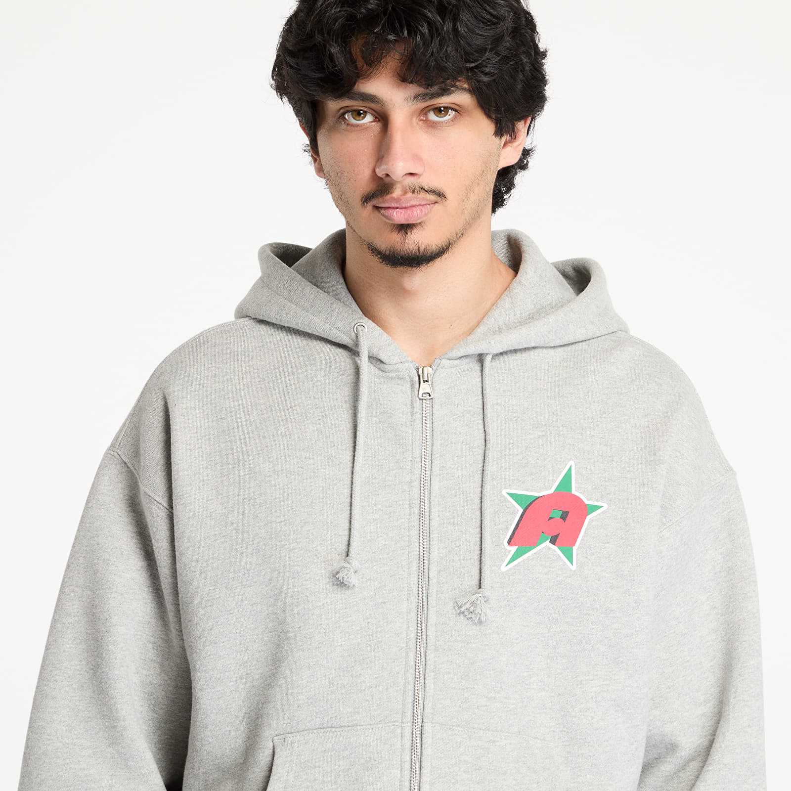 Sweatjacken und Sweatshirts Awake NY Star A Zip Up Hoodie Heather Grey