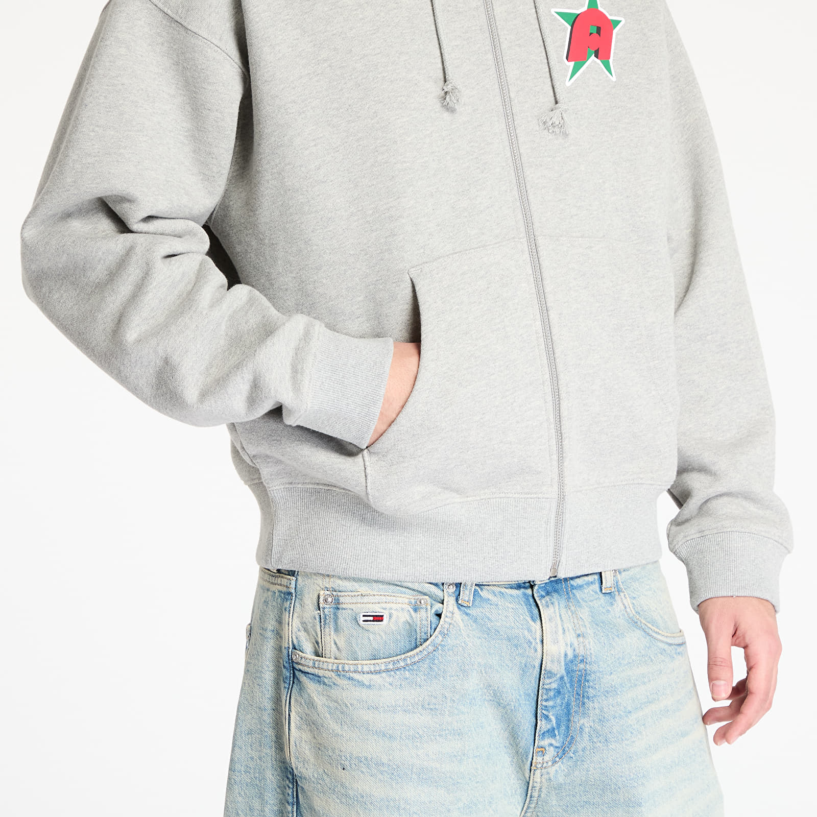 Sweatjacken und Sweatshirts Awake NY Star A Zip Up Hoodie Heather Grey