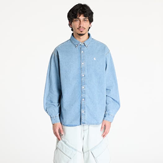 Shirt Carhartt WIP L/S Lucas Shirt UNISEX Blue Bleached