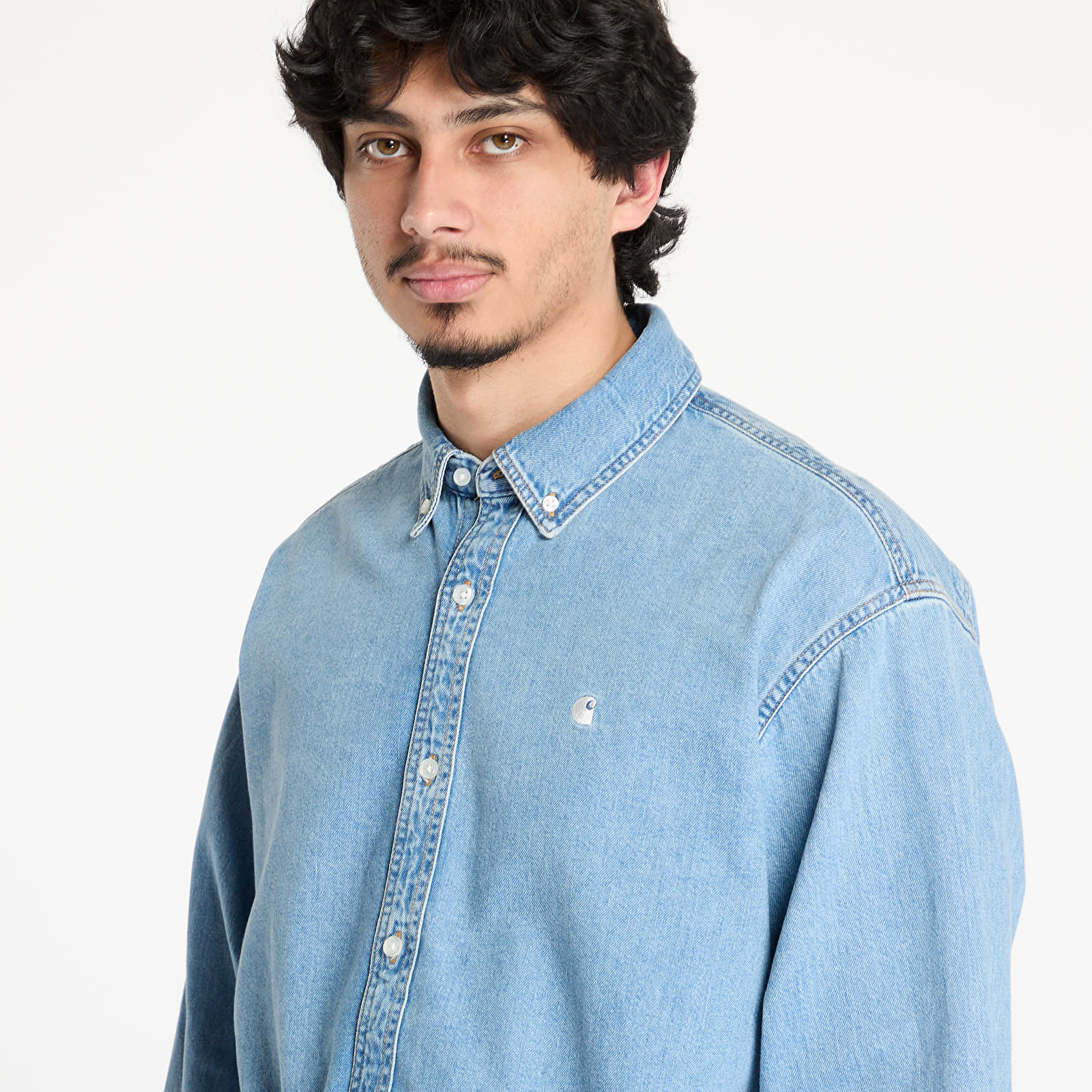 Shirts Carhartt WIP L/S Lucas Shirt UNISEX Blue Bleached