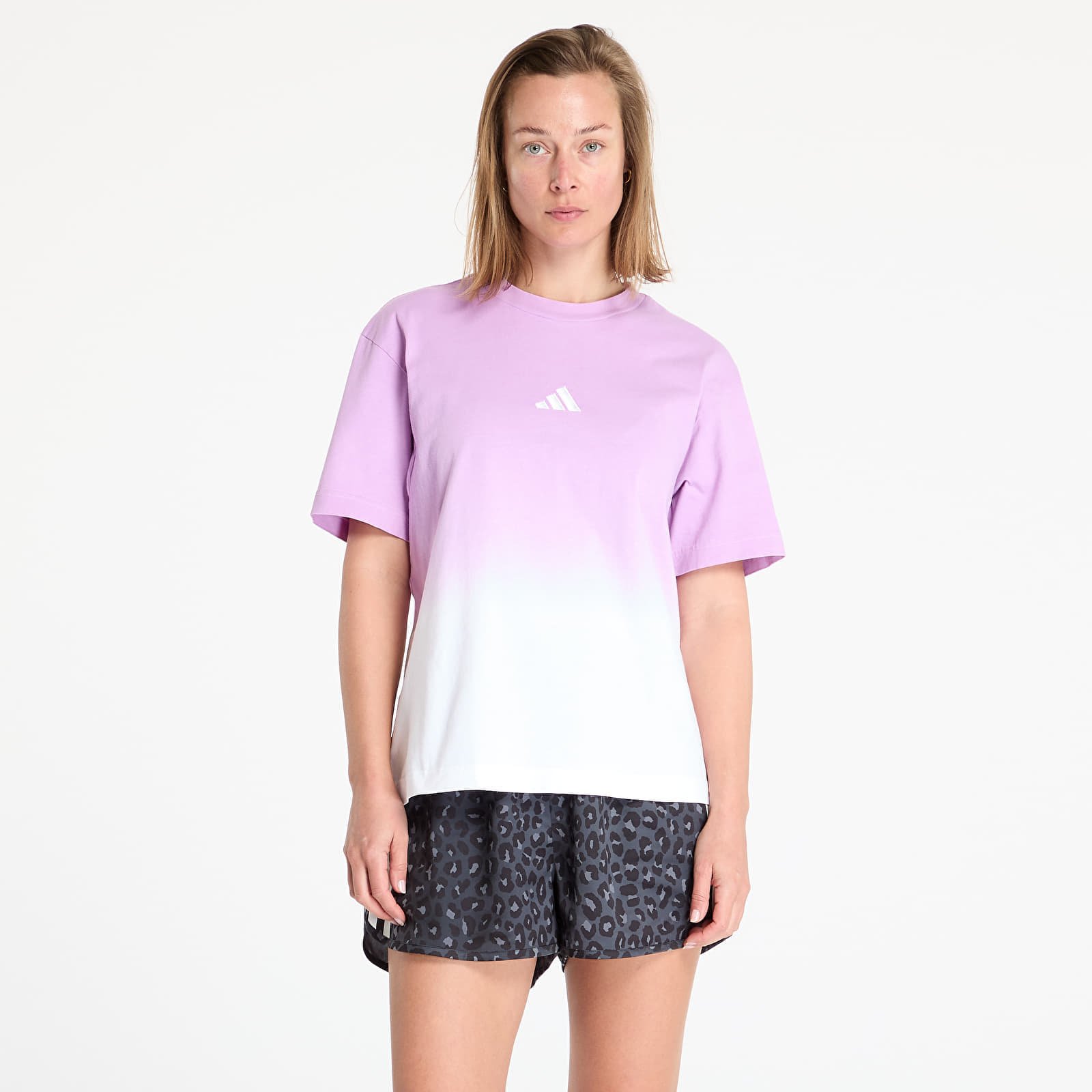 Μπλουζάκι adidas All Szn Loose Dip Dye T-Shirt White/ Bliss Lilac L