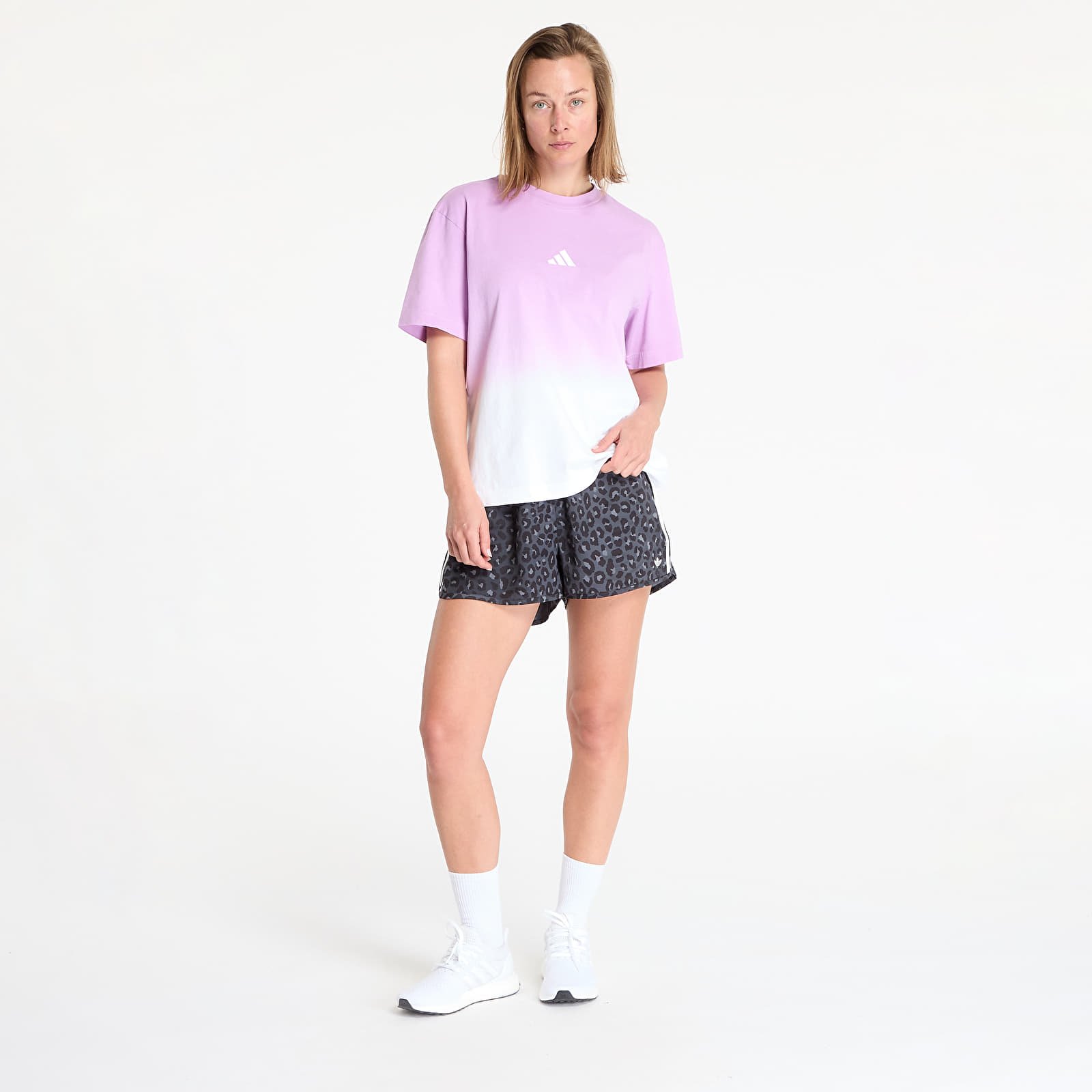 Női pólók  adidas All Szn Loose Dip Dye T-Shirt White/ Bliss Lilac