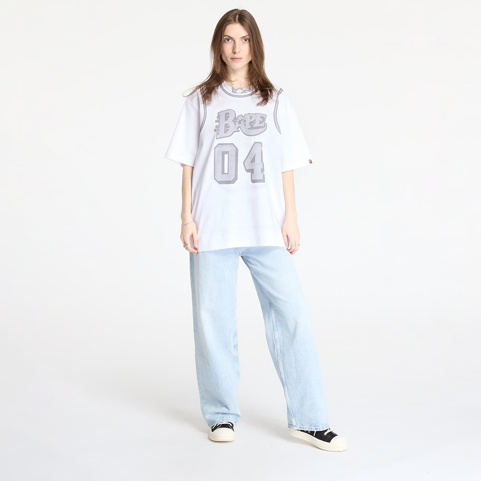 T-shirts A BATHING APE Fake Print Relaxed Fit Tee UNISEX White