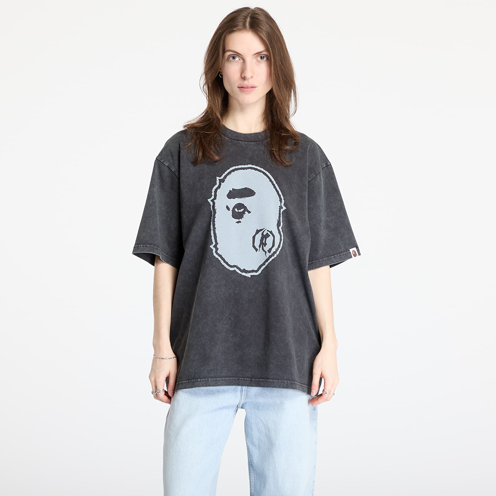 T-paidat A BATHING APE Garment Dye Ape Head Relaxed Fit Tee UNISEX Black