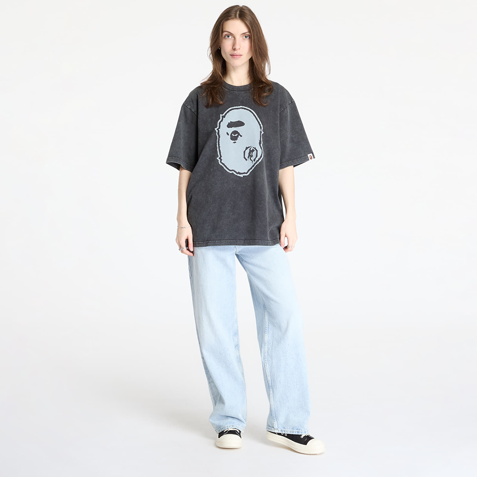 T-paidat A BATHING APE Garment Dye Ape Head Relaxed Fit Tee UNISEX Black