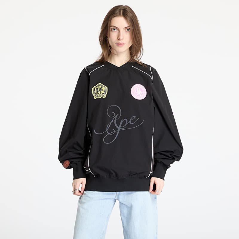 Jas A BATHING APE Multi Logo Relaxed Fit Pullover UNISEX Black