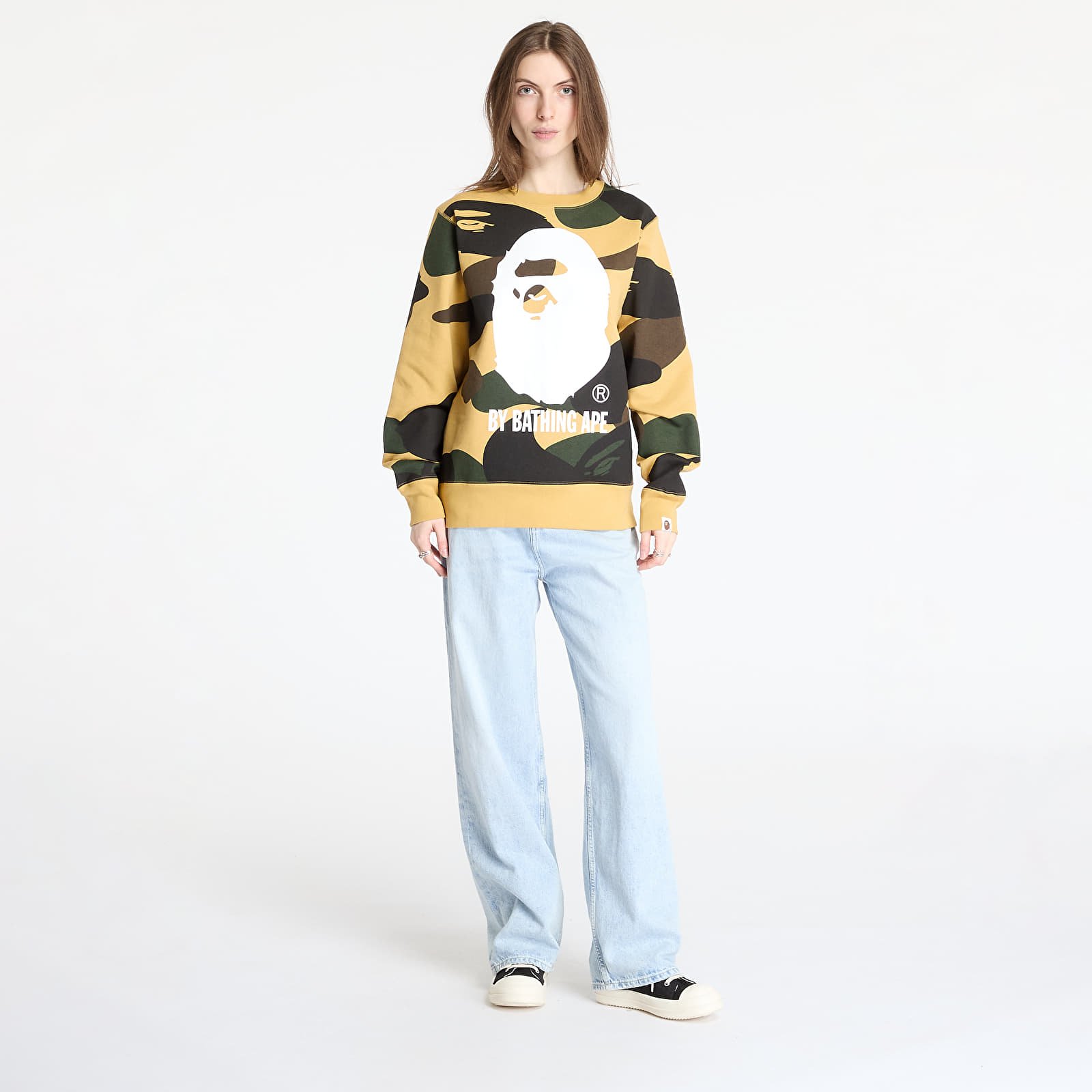 Hoodies and sweatshirts  A BATHING APE Giant 1St Camo By Bathing Ape Crewneck Sweatshirt UNISEX Yellow