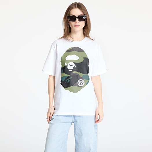 T-shirt A BATHING APE Giant 1St Camo Big Ape Head Tee UNISEX White/ Green