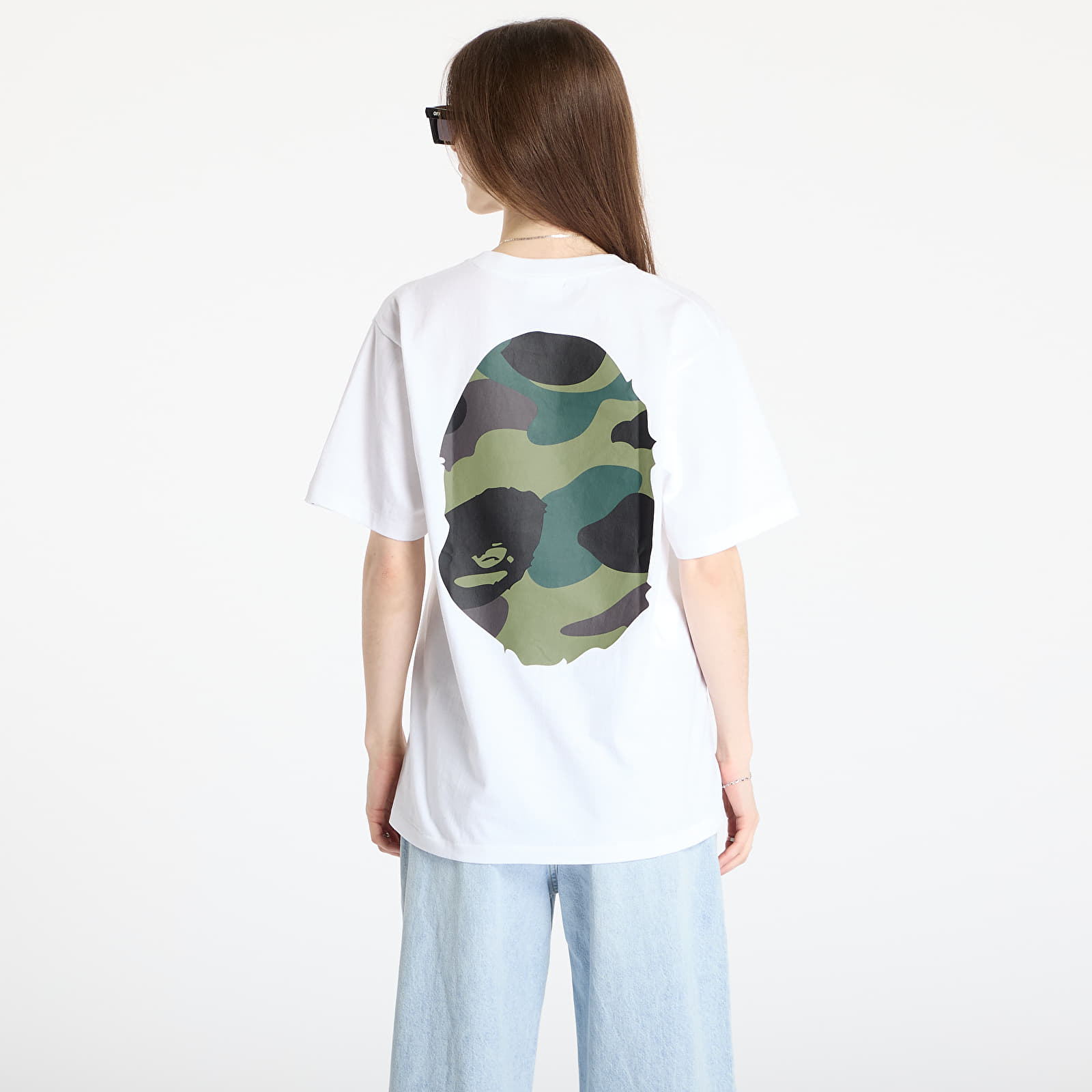 T-shirts A BATHING APE Giant 1St Camo Big Ape Head Tee UNISEX White/ Green