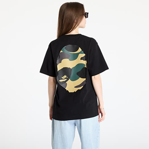 トップス A BATHING APE CAMO BIG APE HEAD TEE XL A BATHING APE Giant 1St Camo Big Ape Head Tee UNISEX Black/ Yellow
