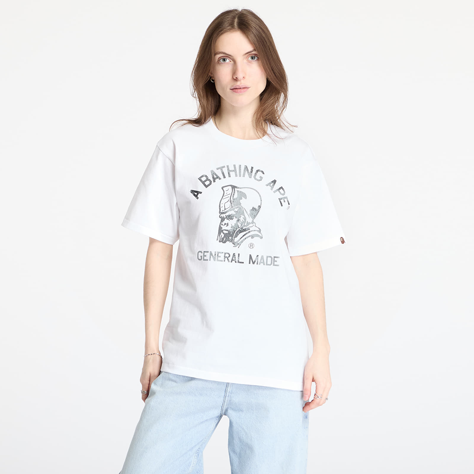 T-Shirts A BATHING APE High Tone Bleach General Made Tee UNISEX White
