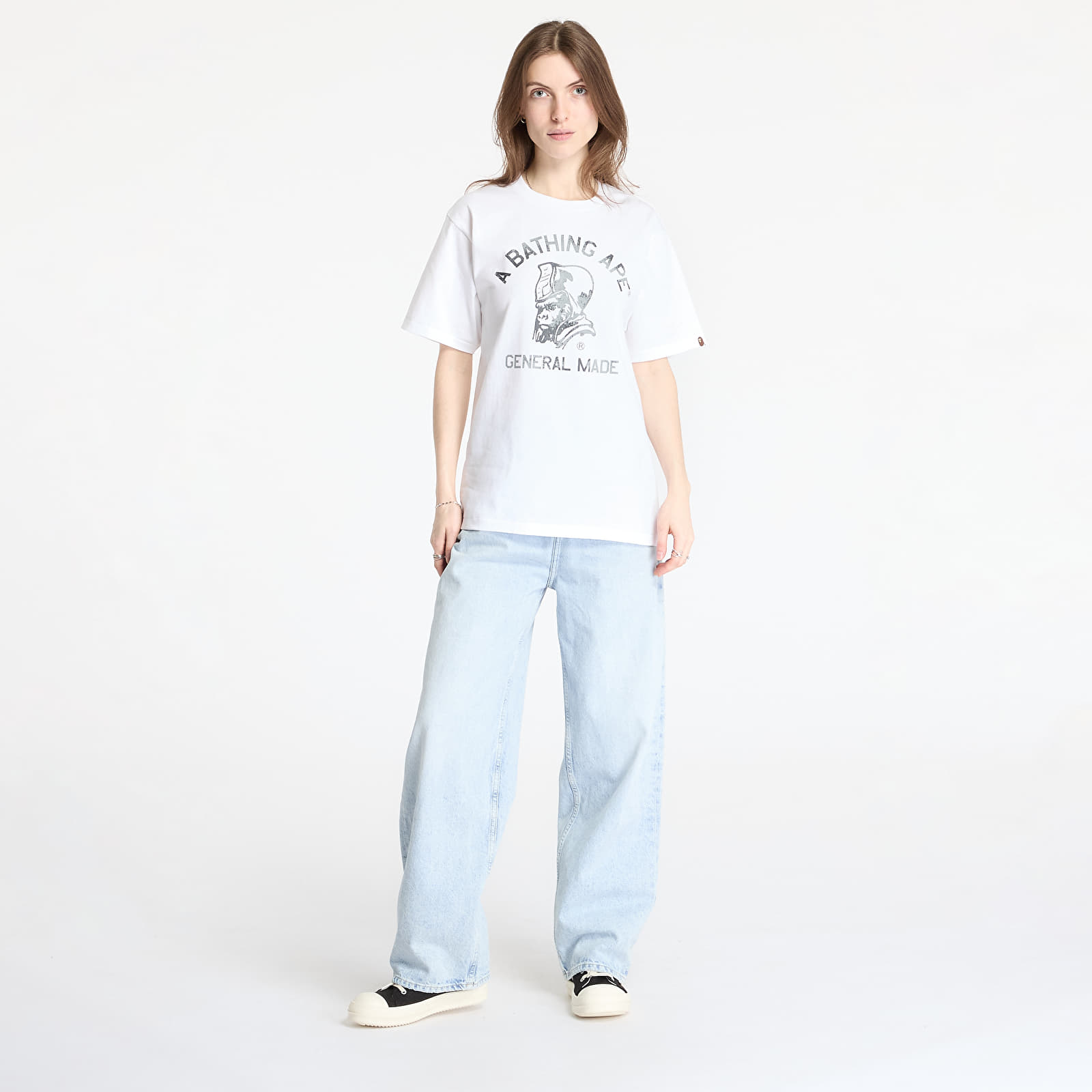 T-Shirts A BATHING APE High Tone Bleach General Made Tee UNISEX White