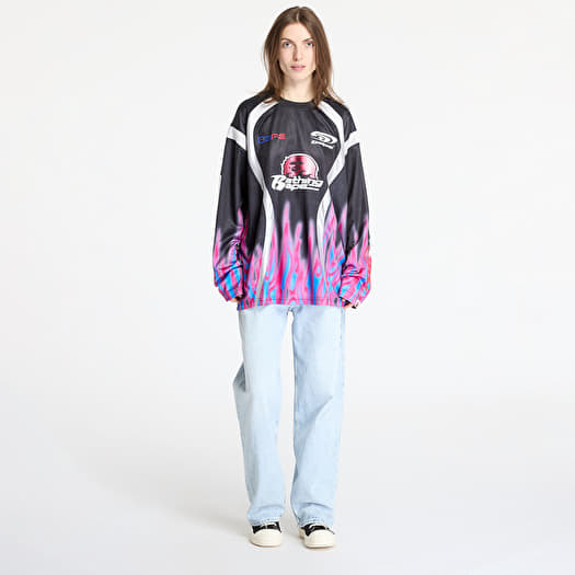 Jerseys A BATHING APE Flame Pattern Multilogo Relaxed Fit Football