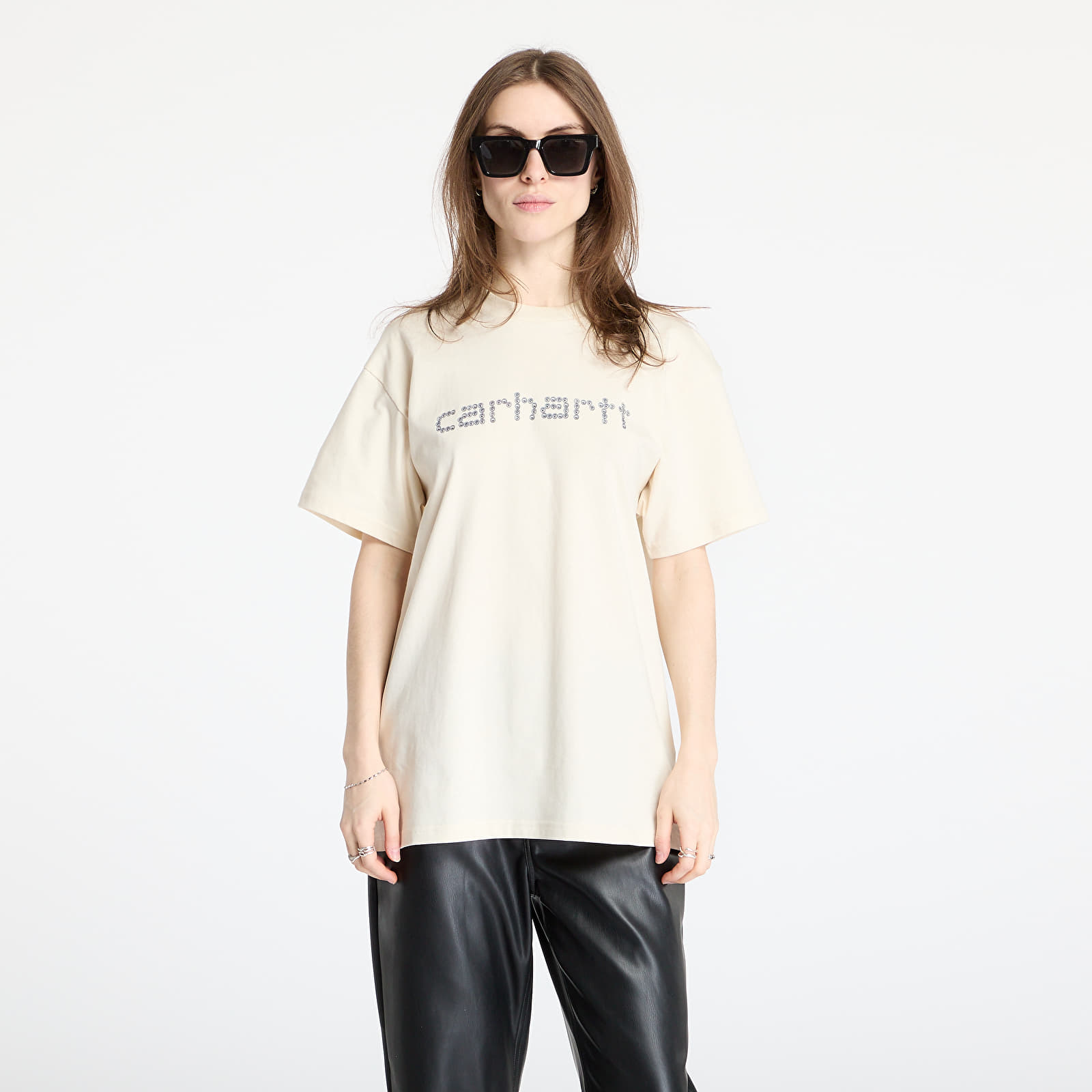 Pólók Carhartt WIP S/S Rivet Script T-Shirt UNISEX Natural