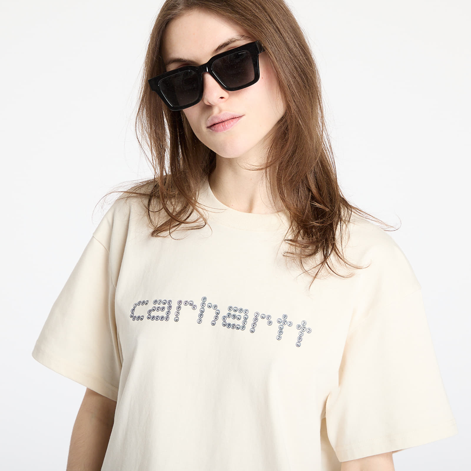 Pólók Carhartt WIP S/S Rivet Script T-Shirt UNISEX Natural