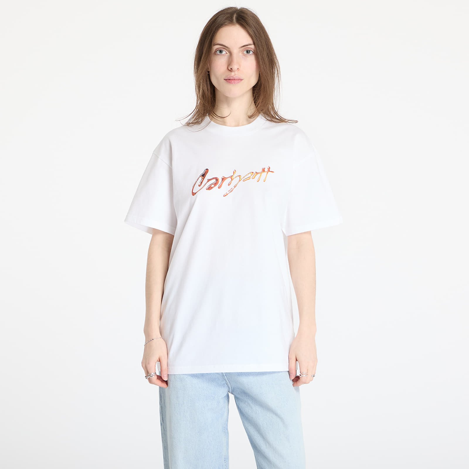 T-paidat Carhartt WIP S/S Drip Script T-Shirt UNISEX White