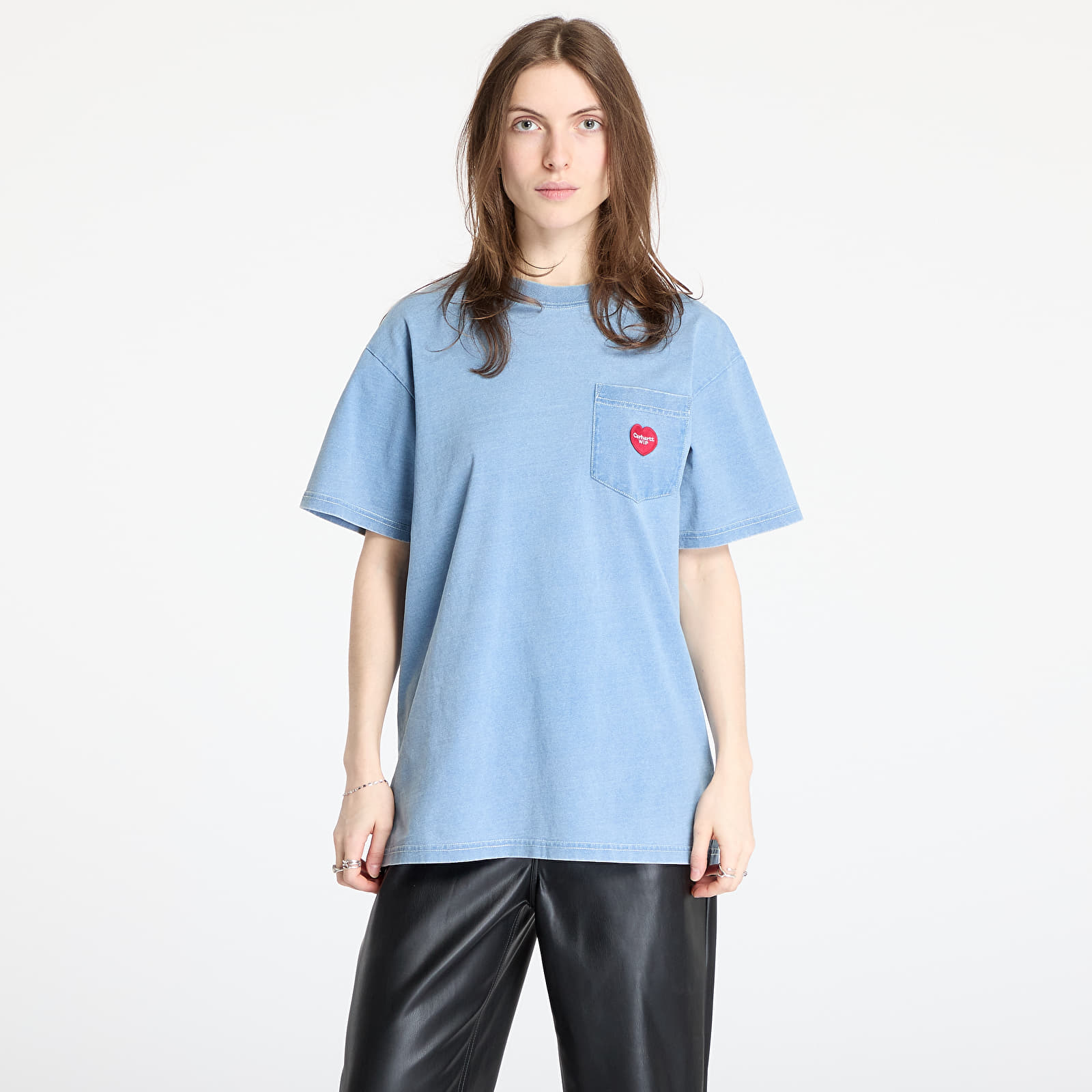 T-shirts Carhartt WIP S/S Ingo Pocket T-Shirt UNISEX Light Blue Garment Dyed