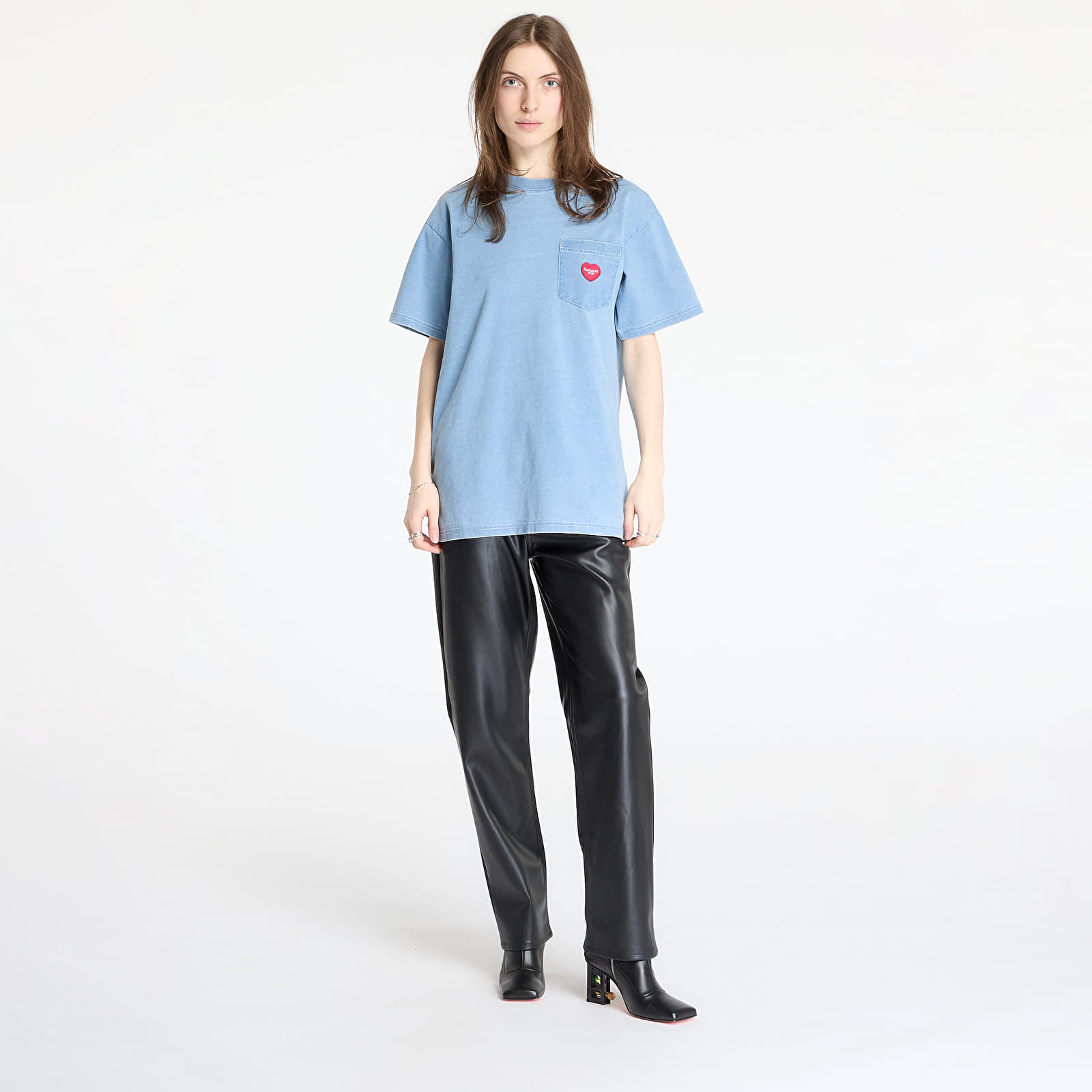 T-paidat Carhartt WIP S/S Ingo Pocket T-Shirt UNISEX Light Blue Garment Dyed