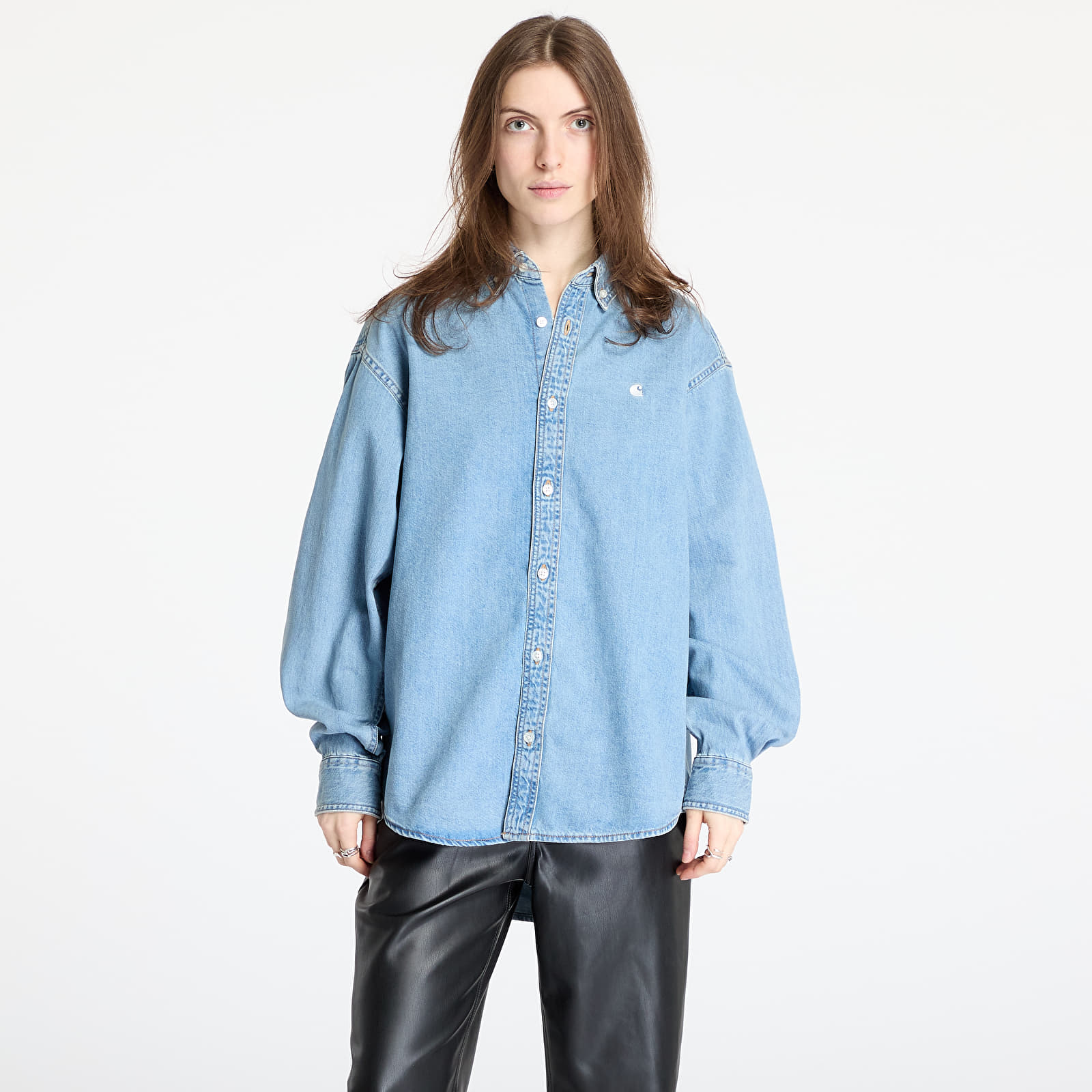 Shirts Carhartt WIP L/S Lucas Shirt UNISEX Blue Bleached
