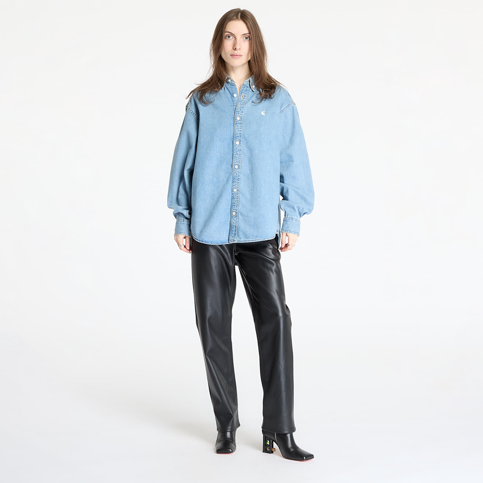 Shirts Carhartt WIP L/S Lucas Shirt UNISEX Blue Bleached