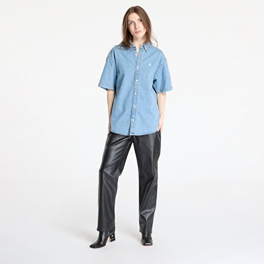 CARHARTT WIP｜SHORT-SLEEVED SHIRTS (S/S Lucas Shirt (I03 Carhartt WIP - Lucas Short Sleeve Shirt in Blue Bleach