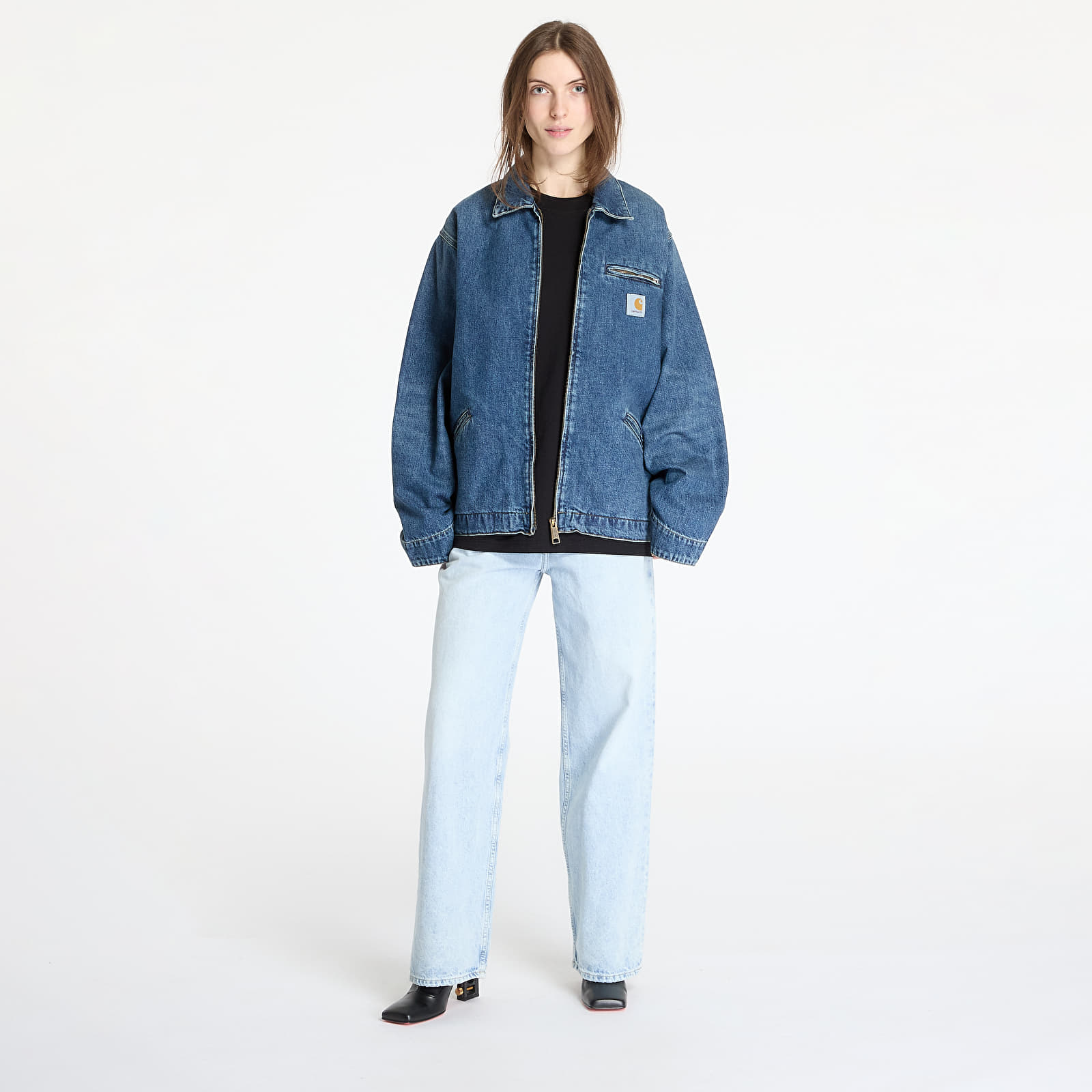 Jakker Carhartt WIP OG Detroit Jacket UNISEX Blue Dark Used Wash