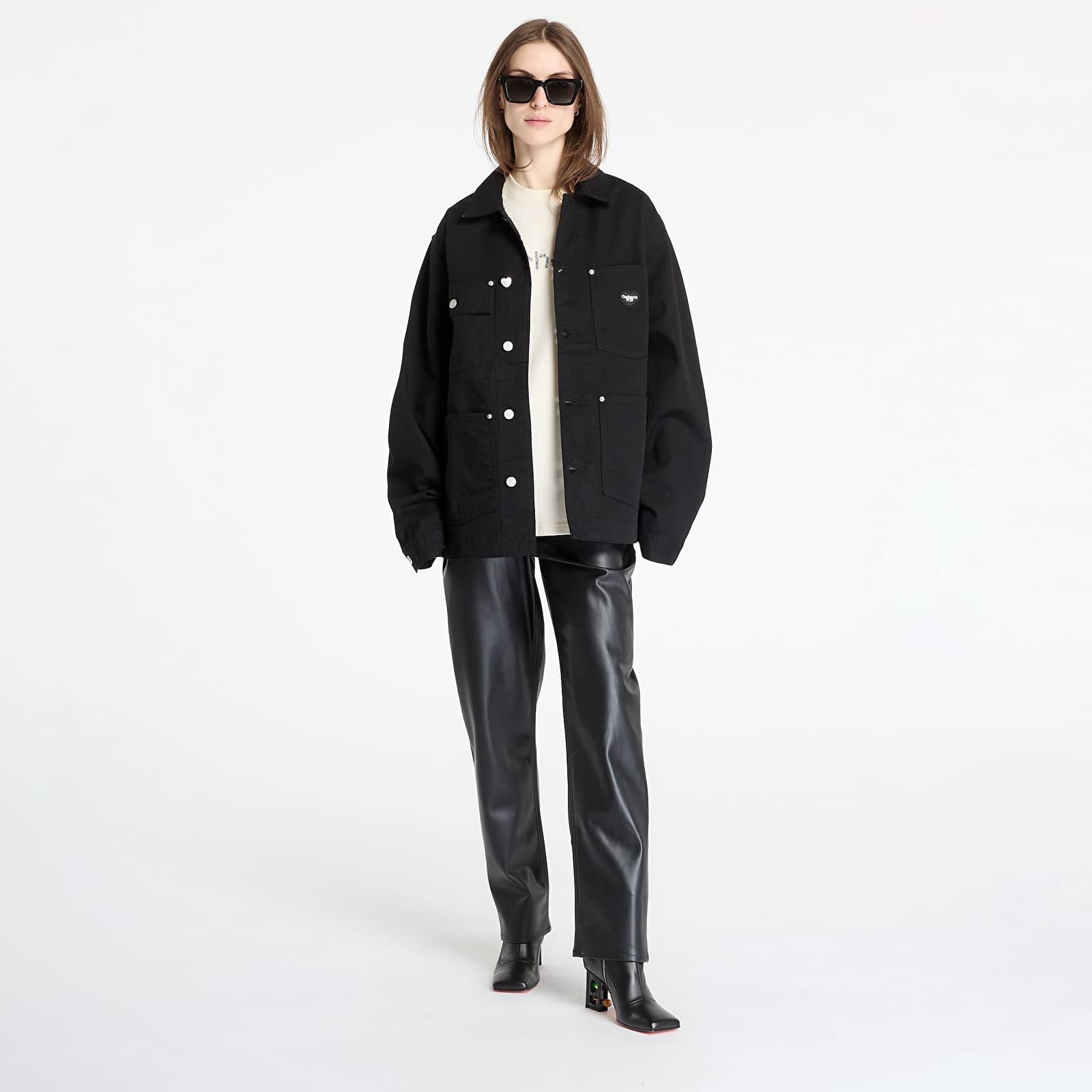 Dzsekik és kabátok Carhartt WIP Drewe Chore Coat UNISEX Black Rinsed