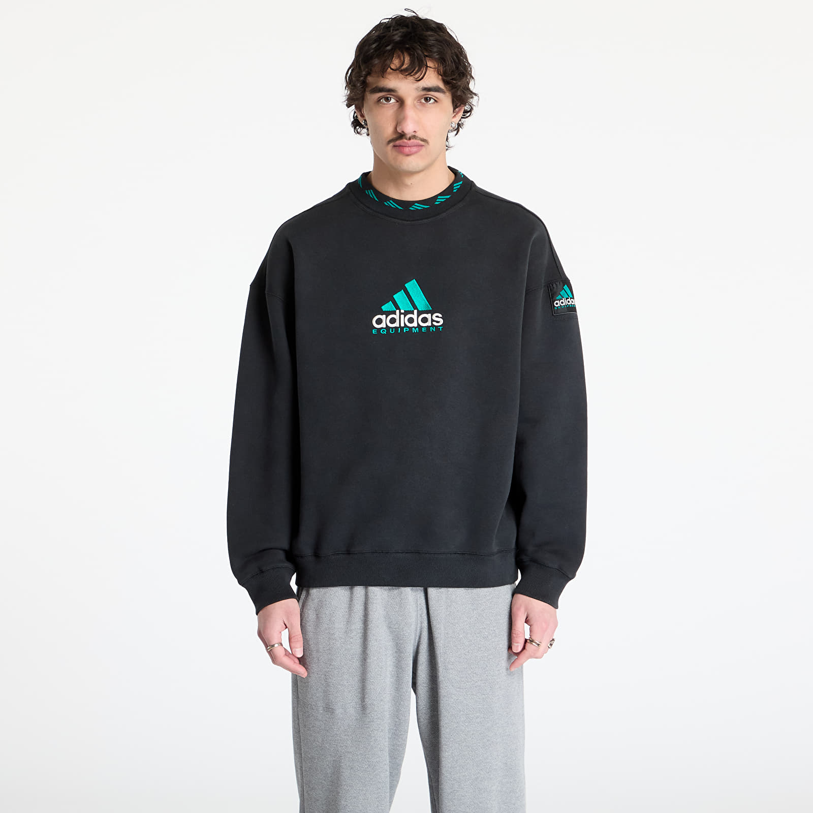 Mikiny adidas Equipment Wash Crewneck Sweatshirt Black