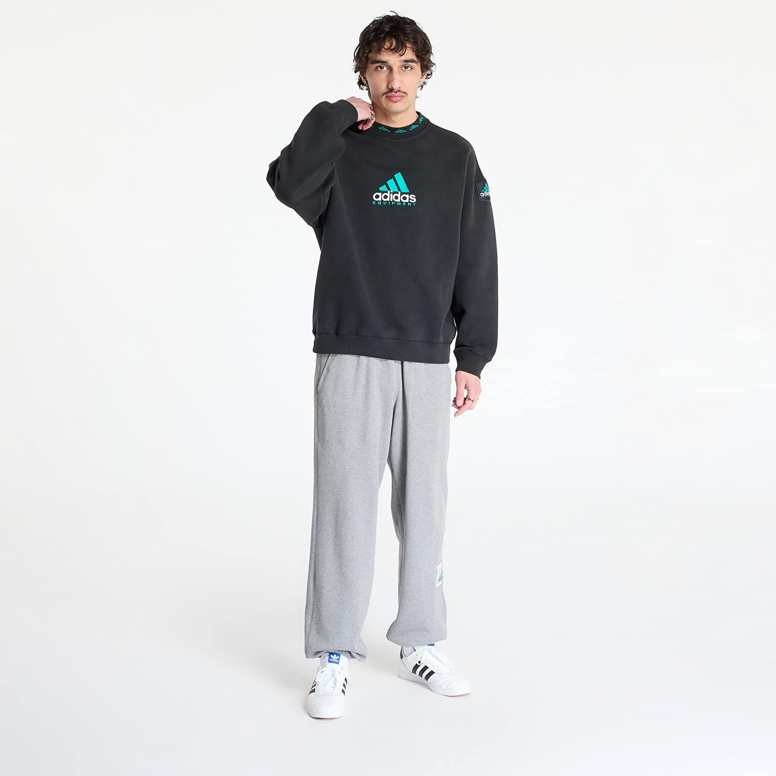 Mikiny adidas Equipment Wash Crewneck Sweatshirt Black