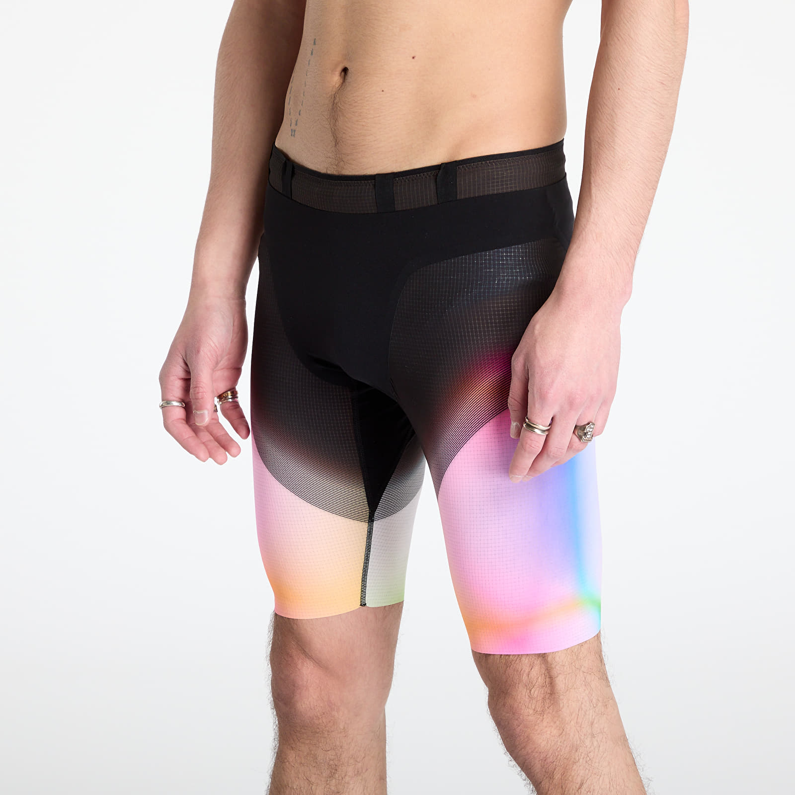 Shorts til mænd SOAR Running Men's Marathon Speed Shorts Black/Summer Rainbow