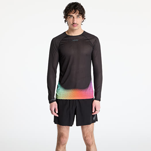 T-shirt SOAR Running Men's Race Base Layer T-Shirt Black/Rainbow Dot