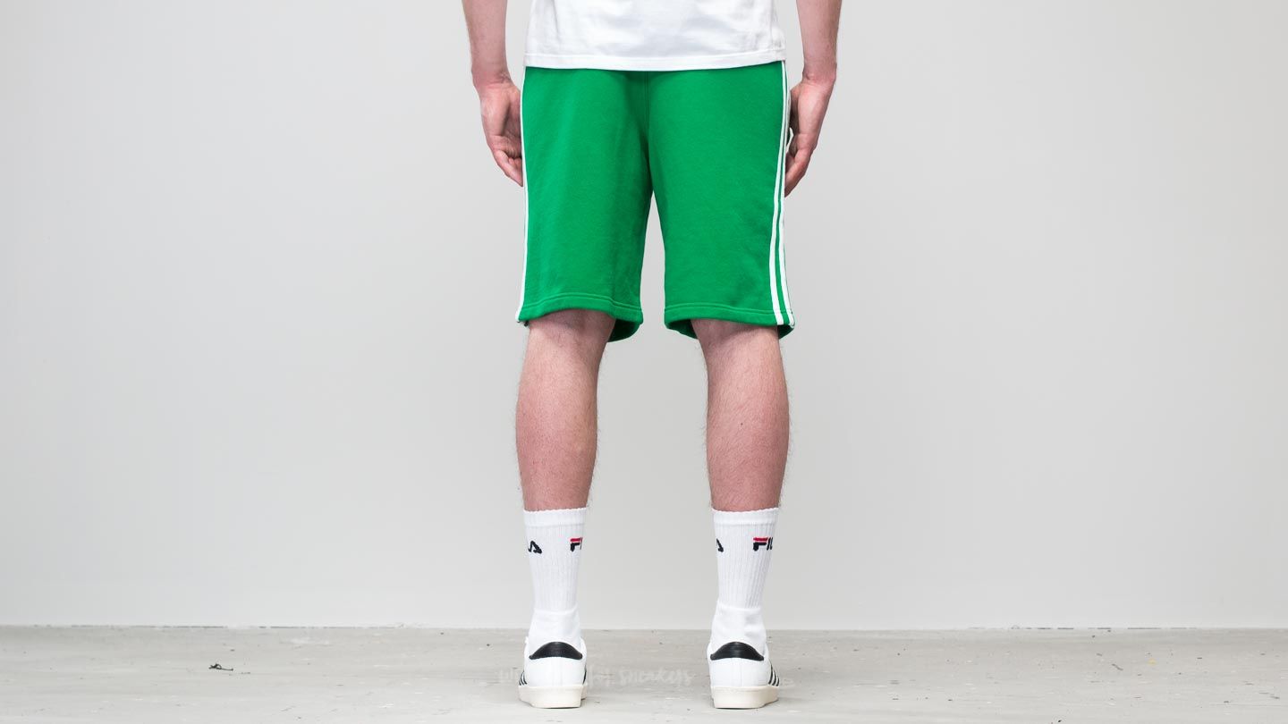 Adidas 3 stripe shorts green on sale